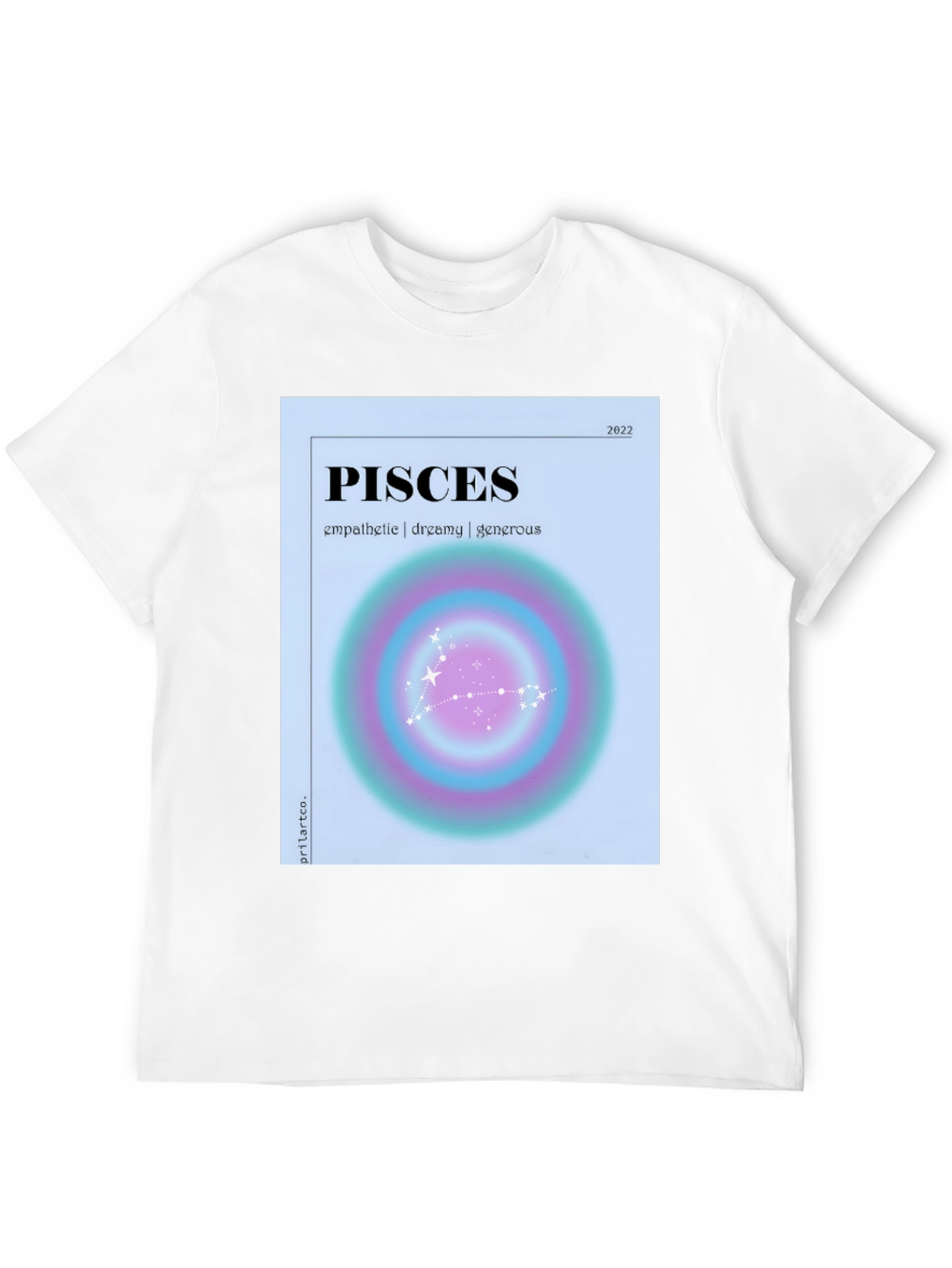 Black Pisces Zodiac Graphic T-Shirt - Empathetic Dreamy Generous view 12