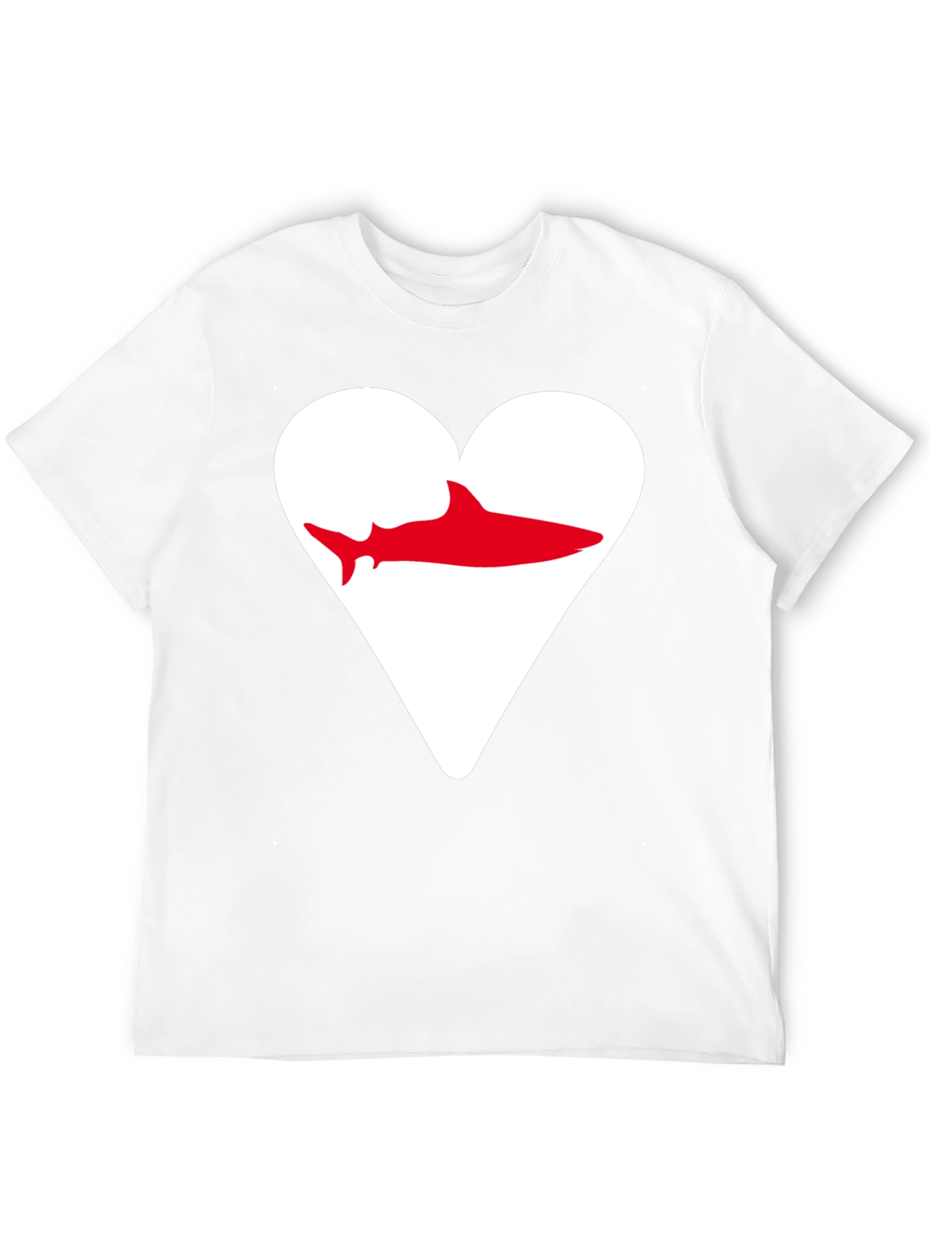 Black Shark Heart Graphic Tee - Black Cotton T-Shirt view 12