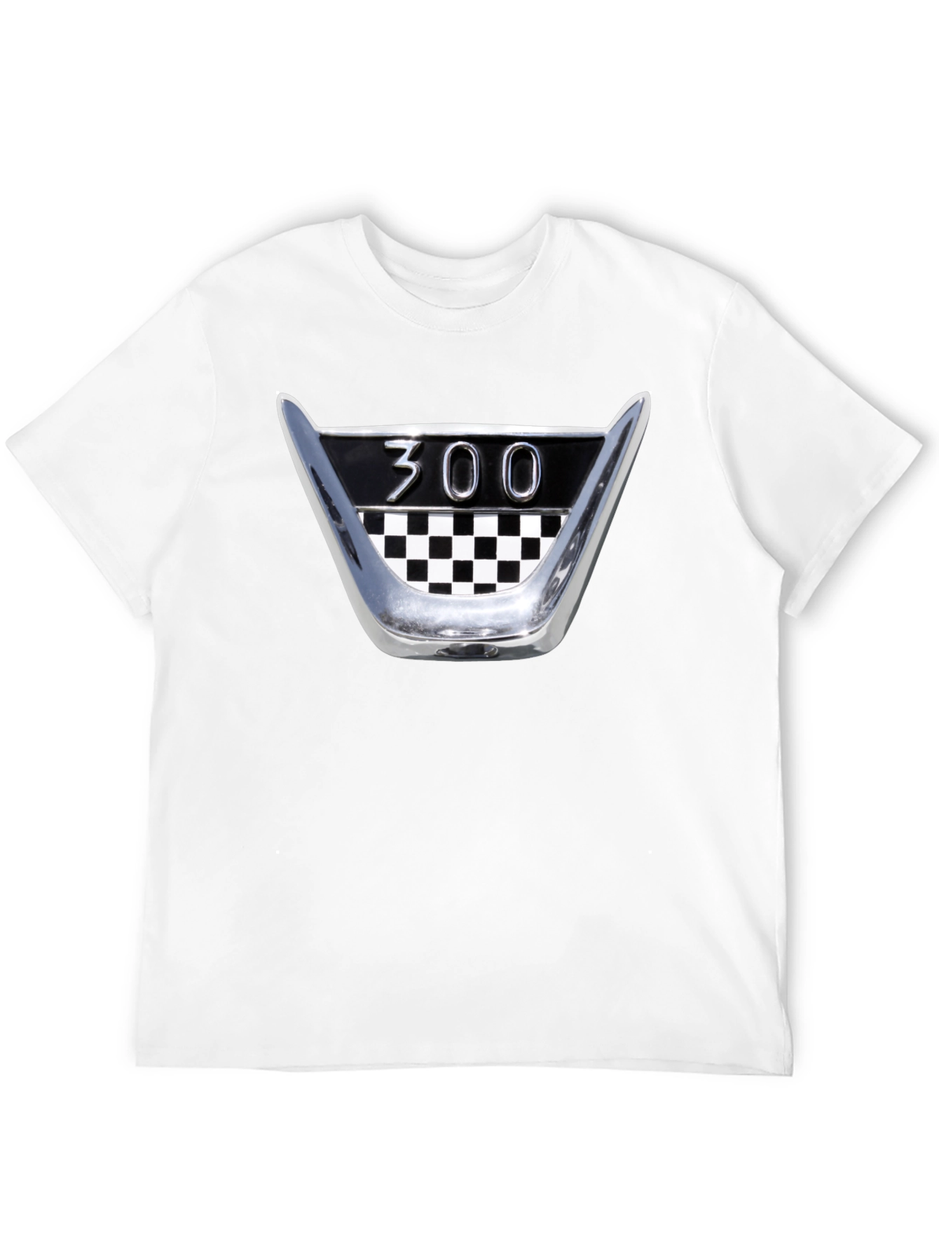 Black Retro 300 Checkerboard T-Shirt - Classic Car Fan Tee view 12