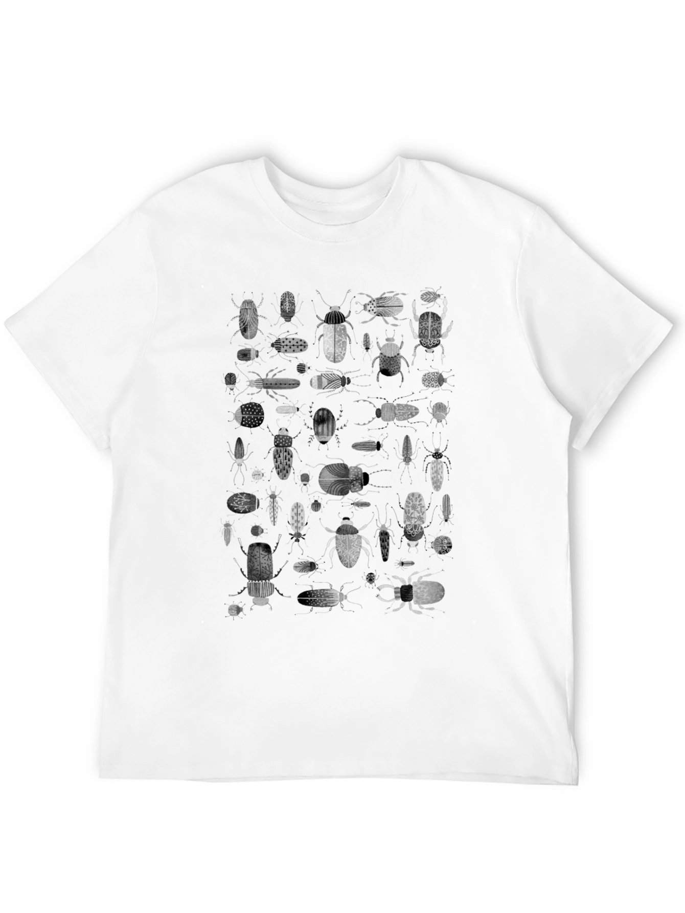 Black Insect Print Black T-Shirt view 12