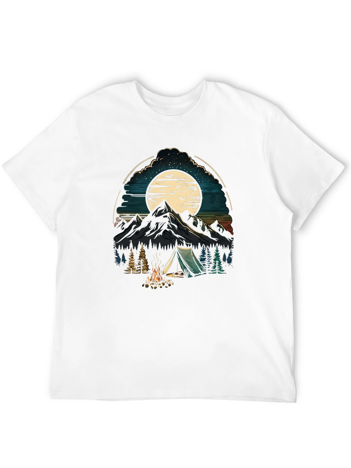Black Camping Adventure Graphic T-Shirt view 12