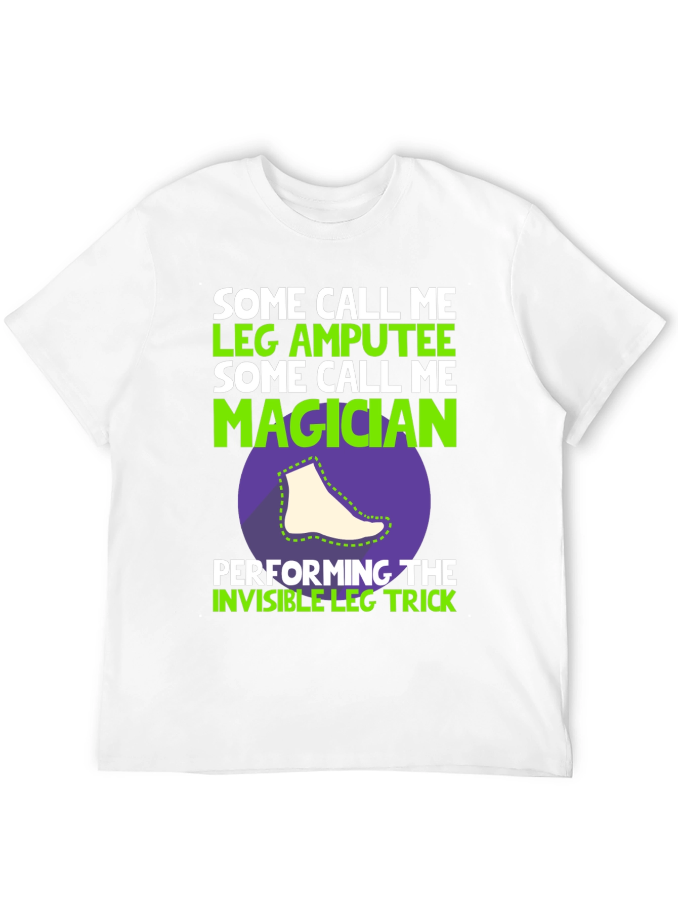 Black Leg Amputee Magician Funny Humor T-Shirt view 12