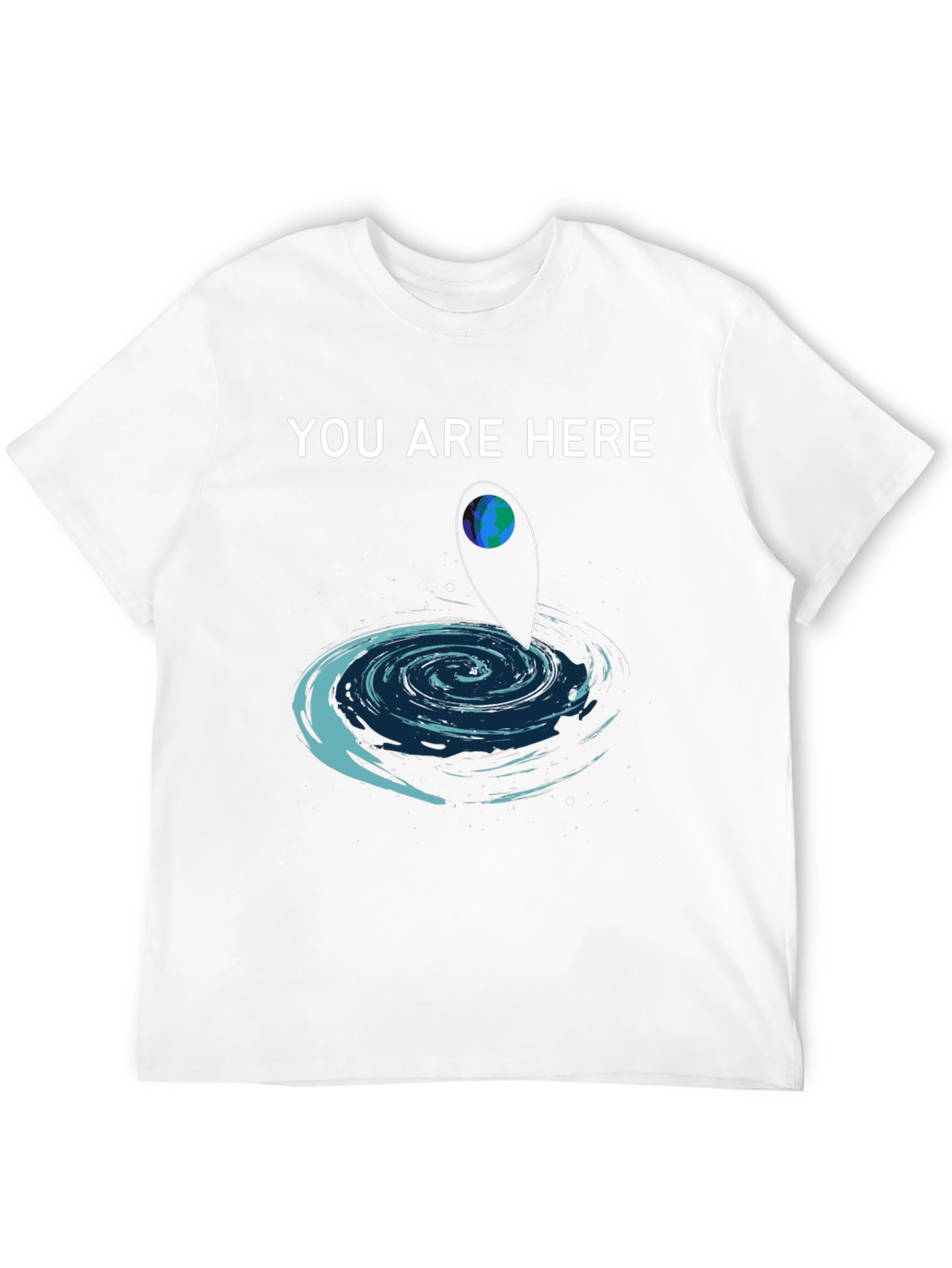Black You Are Here T-Shirt Galaxy Design view 12