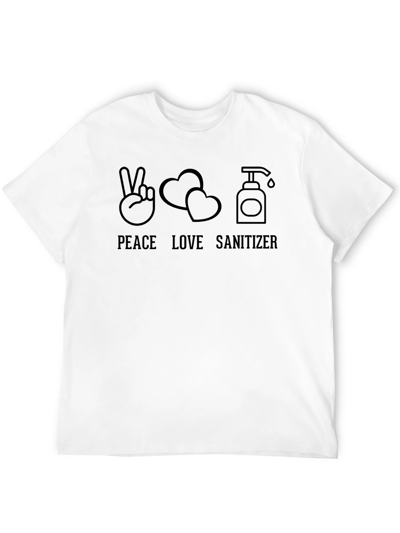 Black Peace Love Sanitizer T-Shirt - Stylish Graphic Tee view 12