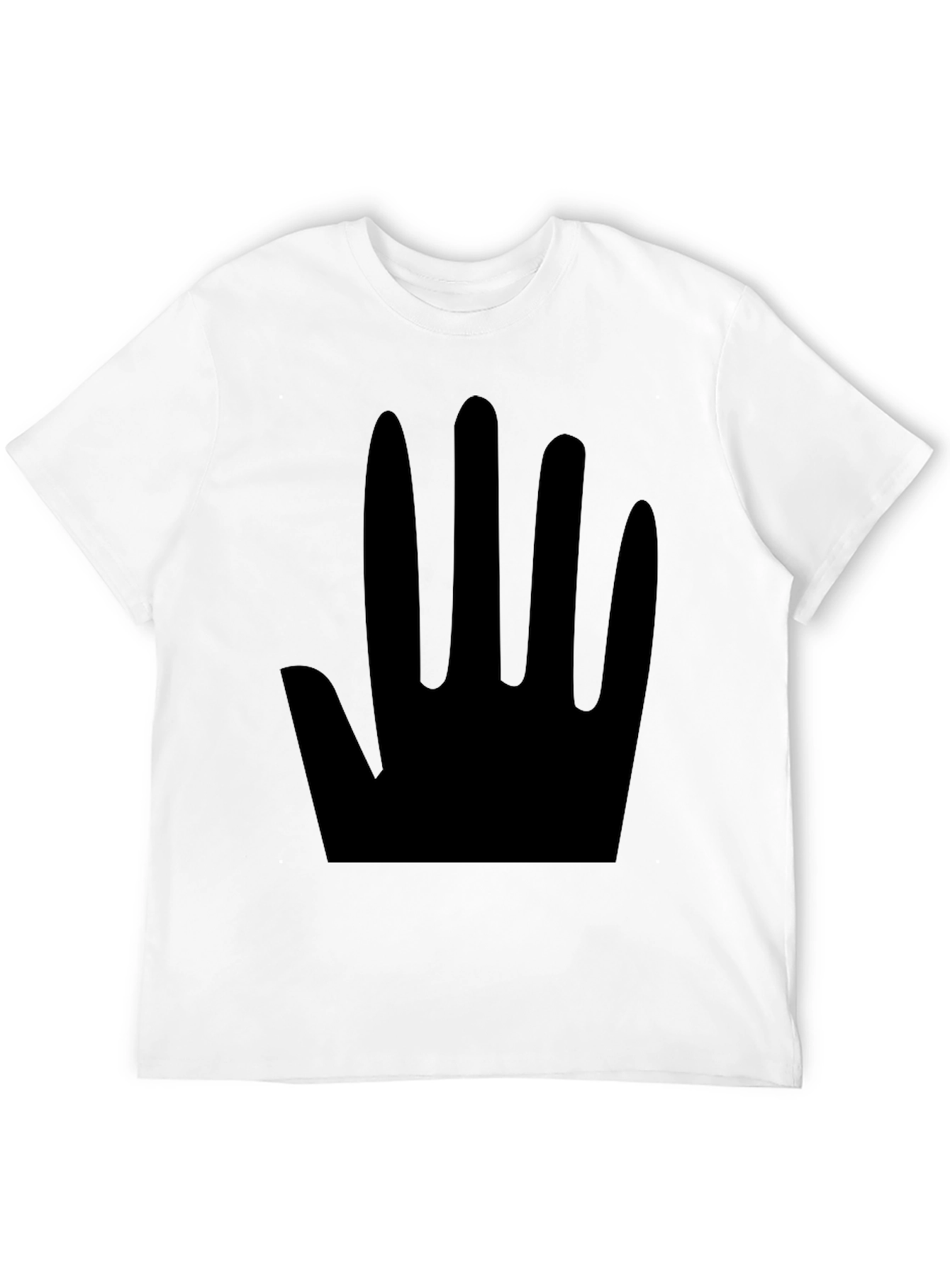 Minimalist Black Hand Print T-Shirt - 12