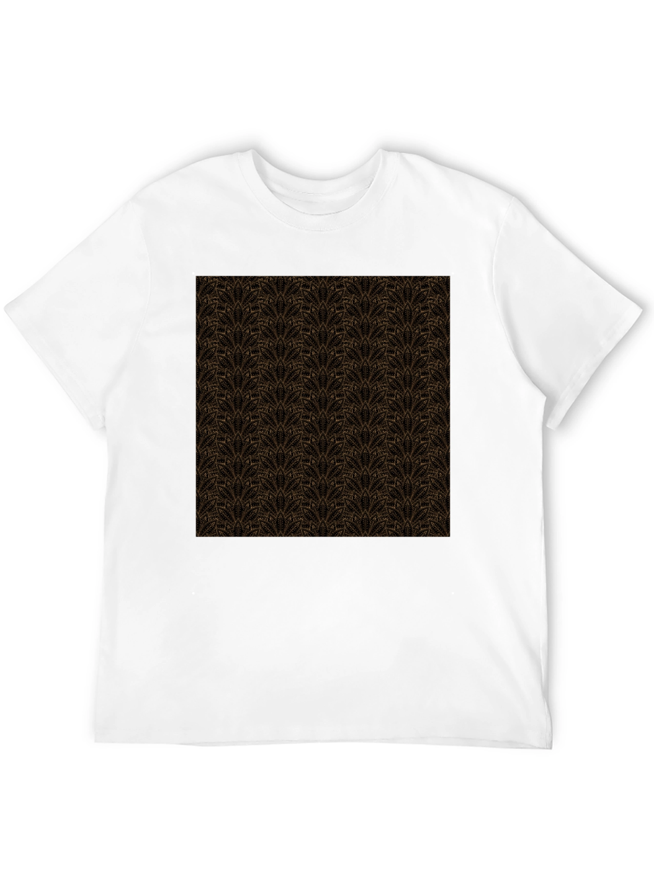 Black Patterned Crew Neck T-Shirt - Stylish Casual Wear view 12