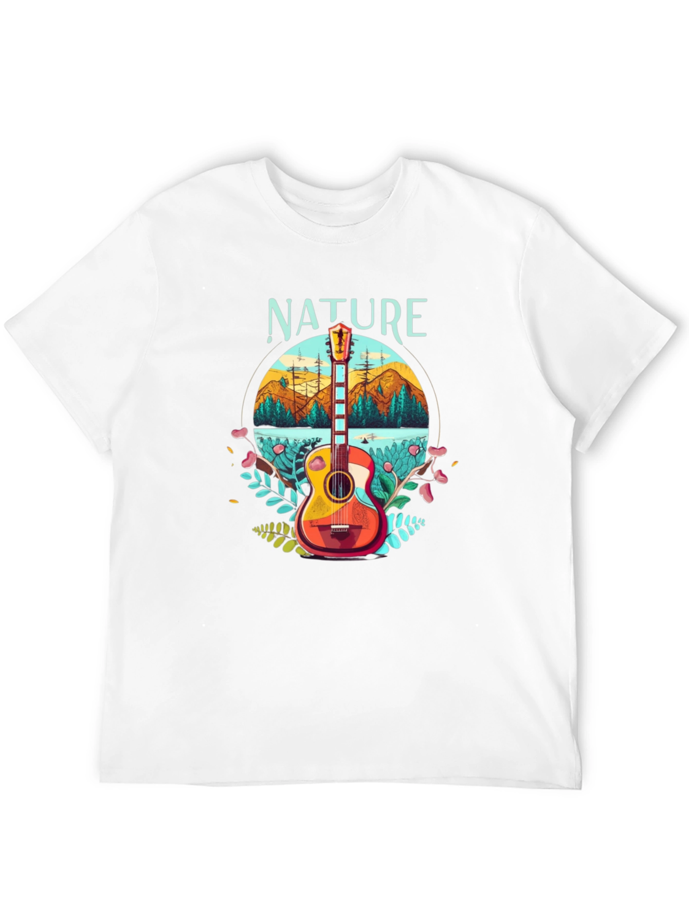 Black Nature Guitar T-Shirt - Outdoors Adventure Tee view 12