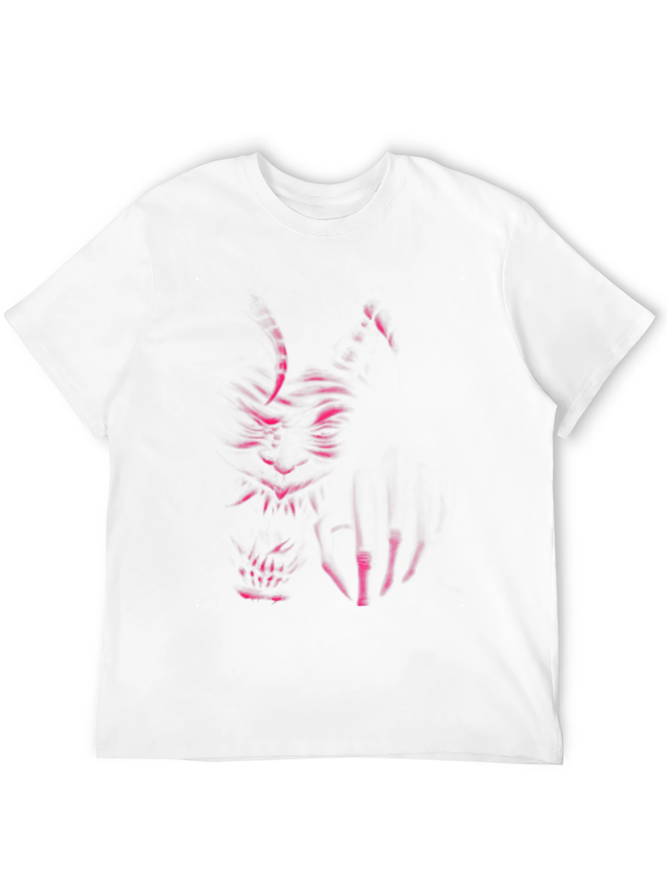 Black Men's Black T-Shirt with Oni Demon Graphic view 12