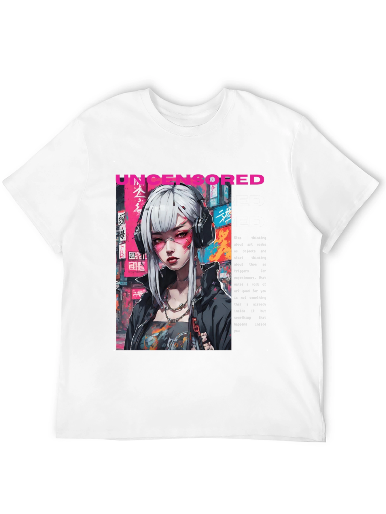 Black Uncensored Anime Girl Graphic T-Shirt view 12