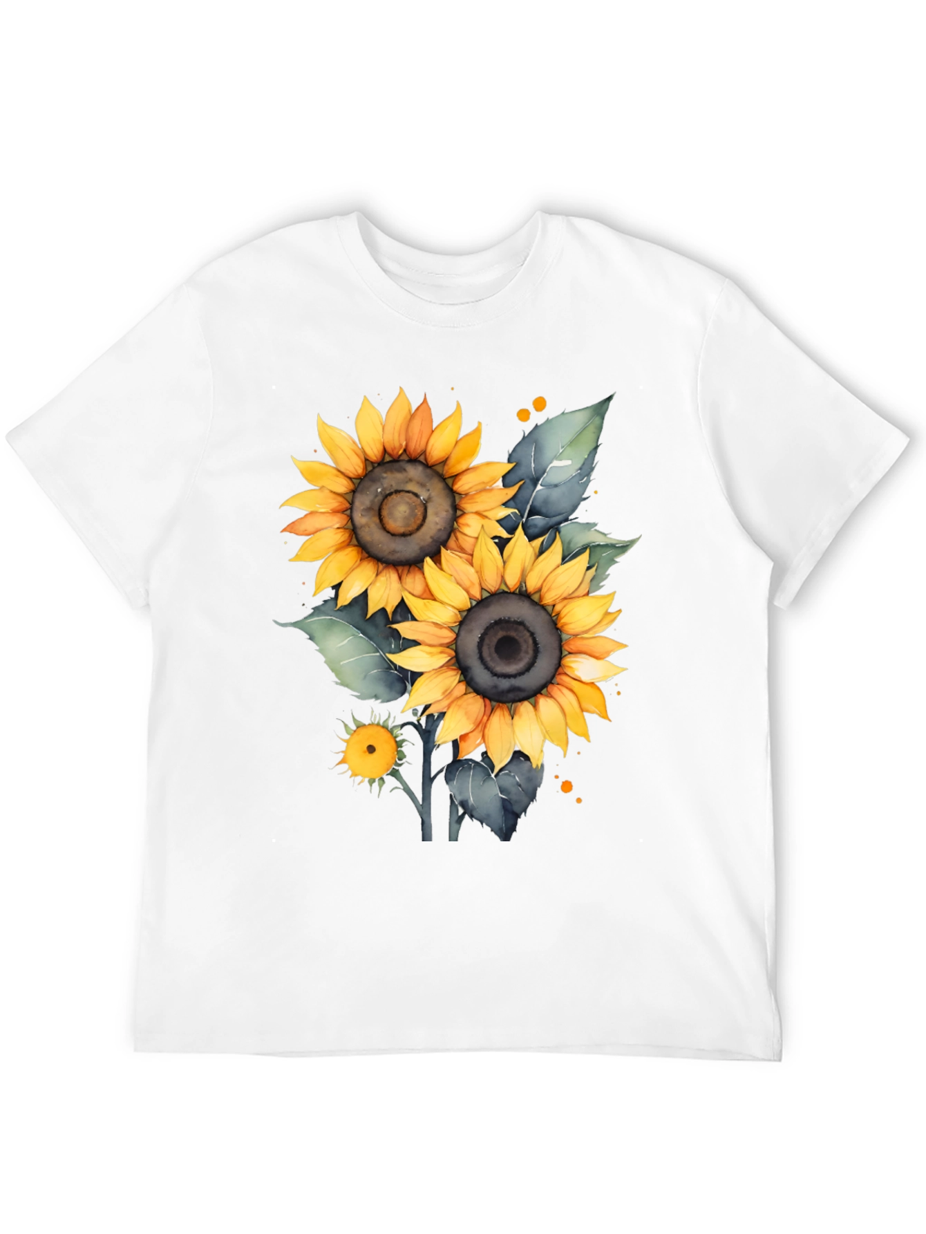 Black Sunflower Graphic Tee - Black Cotton T-Shirt view 12