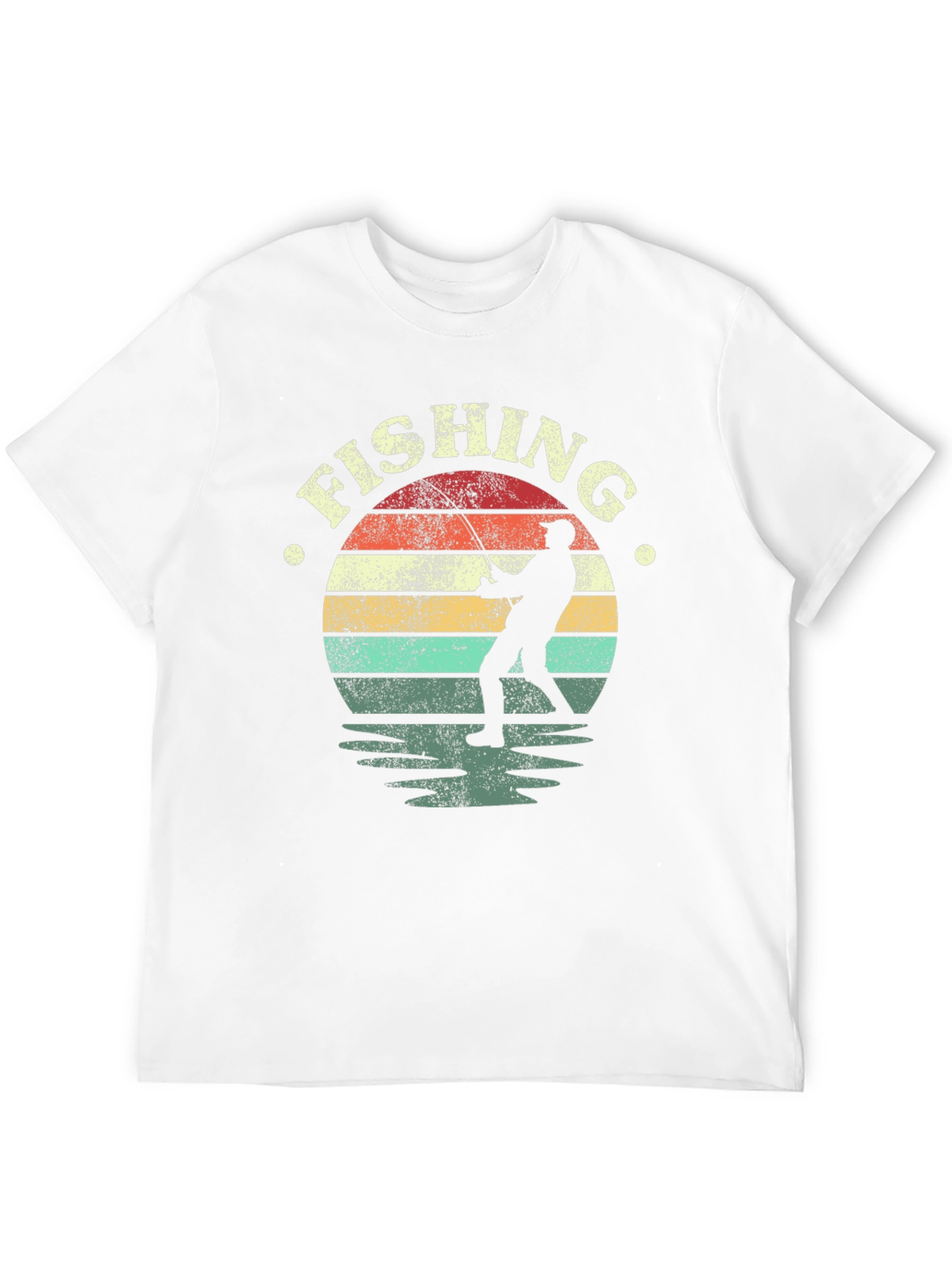 Black Fishing Sunset Graphic T-Shirt - Black view 12