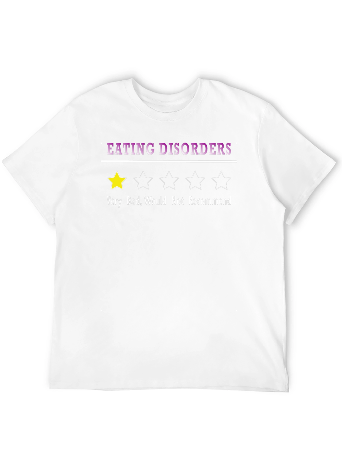 Black Eating Disorders One-Star Graphic T-Shirt view 12