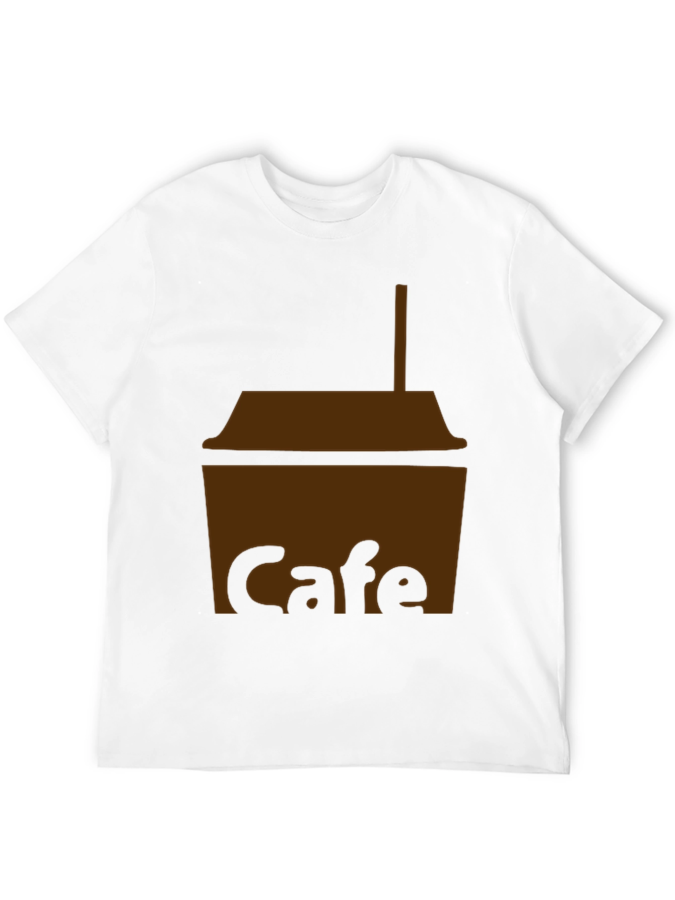 Cafe T-Shirt - Black Cotton Blend Graphic Tee - 12