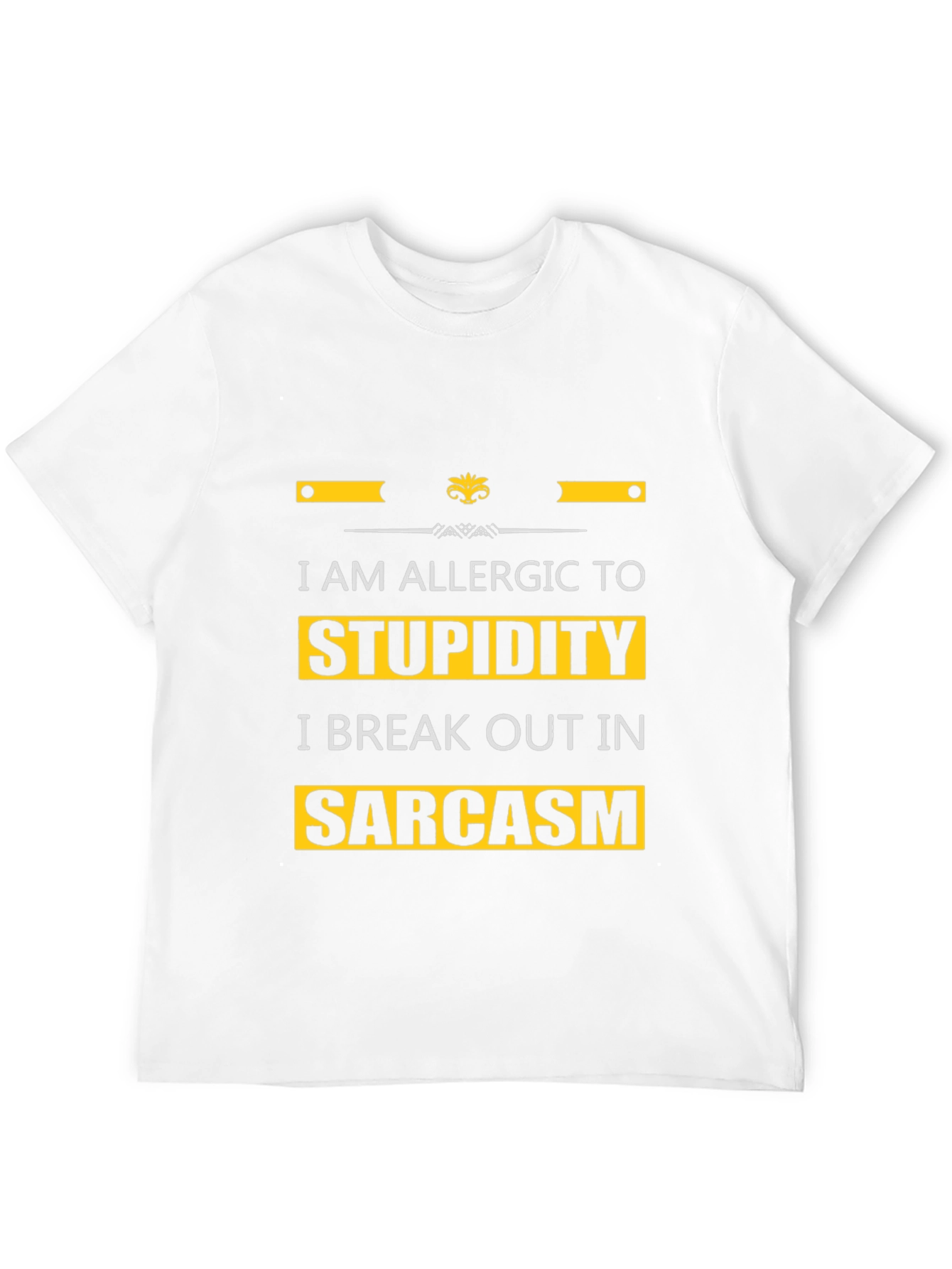 Black Allergic to Stupidity Sarcasm T-Shirt view 12