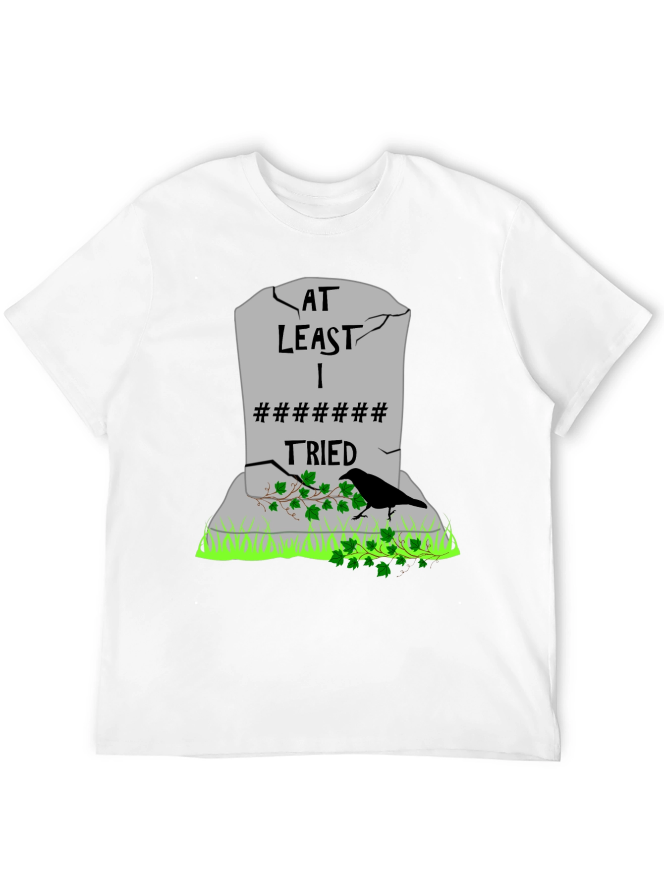 Black At Least I Tried T-Shirt - Humorous Tombstone Graphic Tee view 12