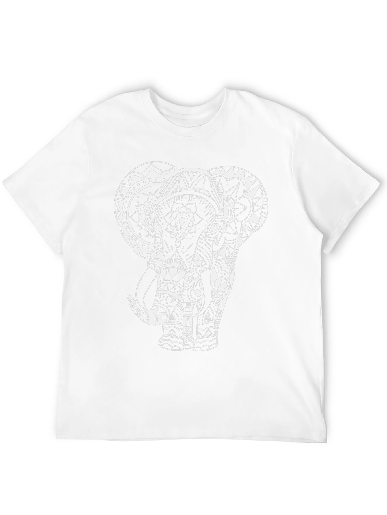 Black Elephant Mandala Graphic T-Shirt - Black Cotton Tee view 12