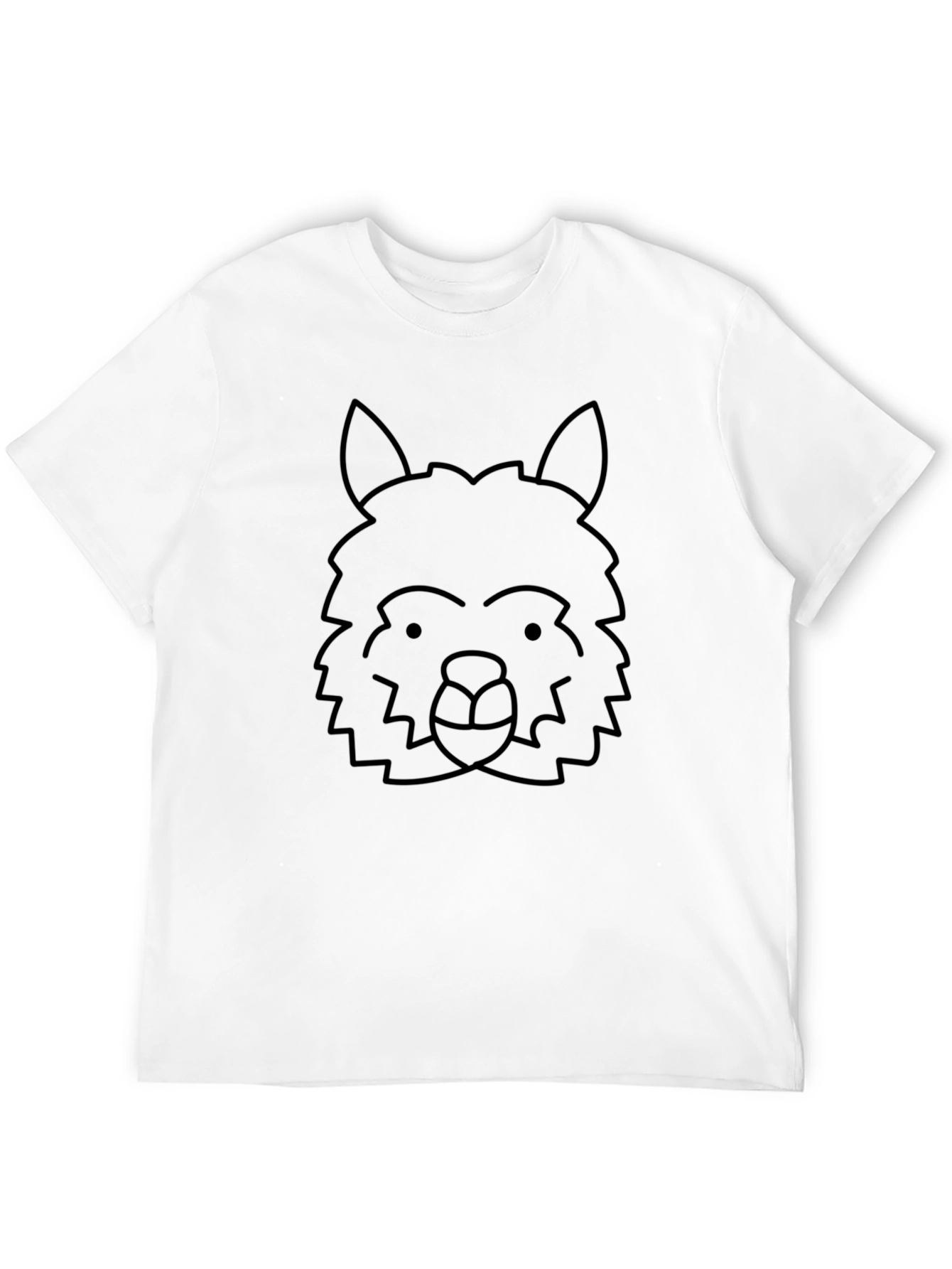 Black Alpaca Outline Graphic Tee - Soft Cotton Casual T-Shirt view 12