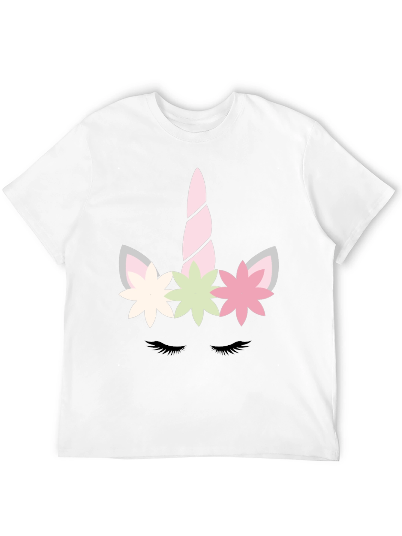 Black Unicorn Face Graphic Tee - Whimsical Black T-Shirt view 12