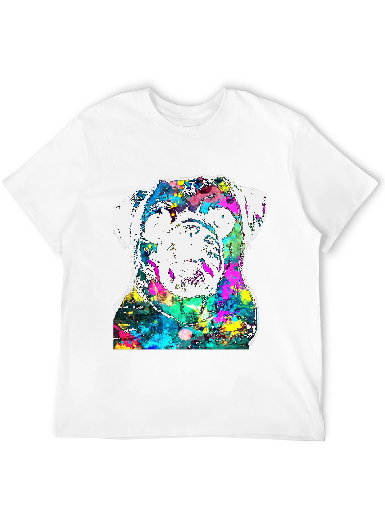 Black Colorful Bulldog Graphic Tee view 12