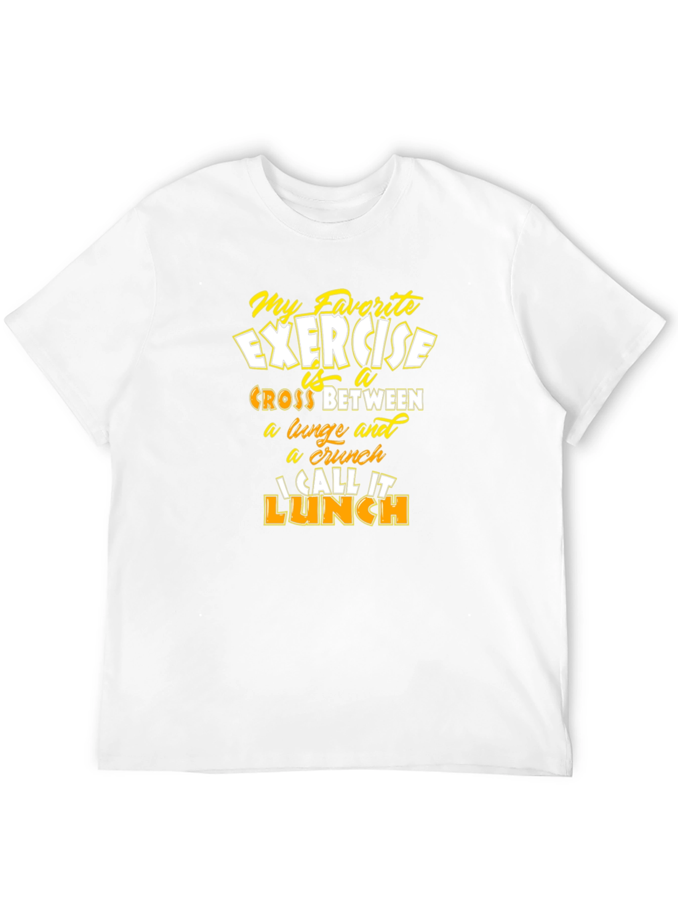 Black Funny Exercise Lunch T-Shirt - Men's Graphic Tee view 12
