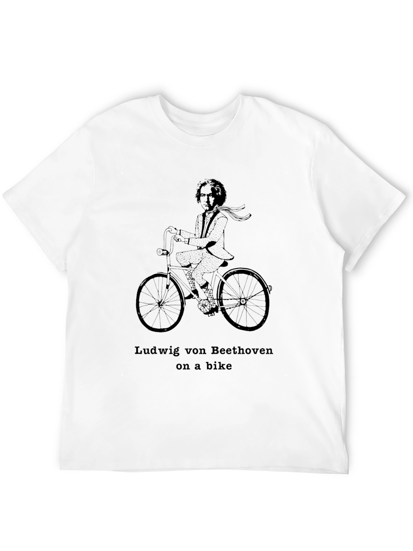 Black Ludwig von Beethoven on a Bike Graphic Tee view 12