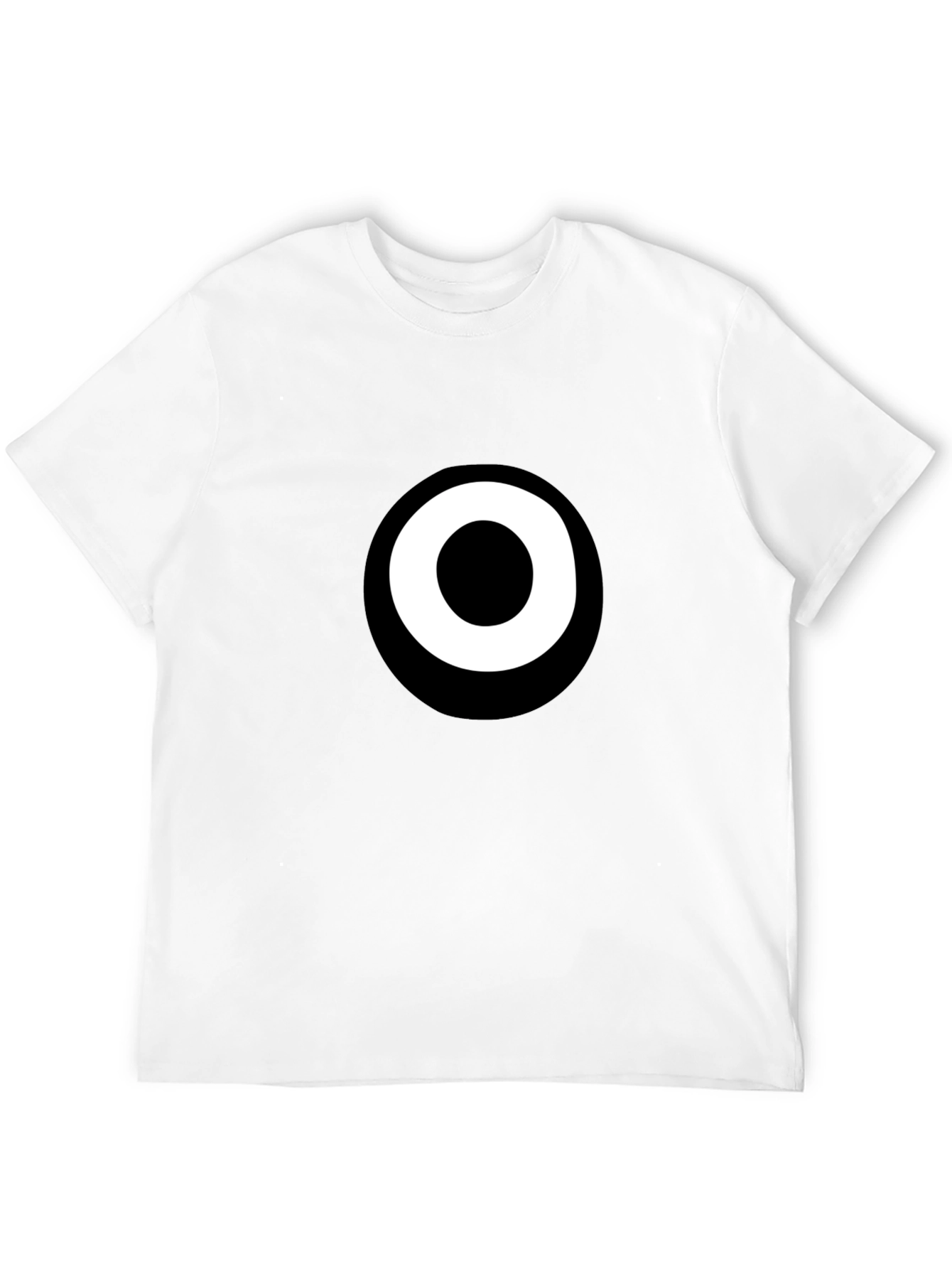 Black Modern Minimalist Black T-Shirt with White Circle Design view 12