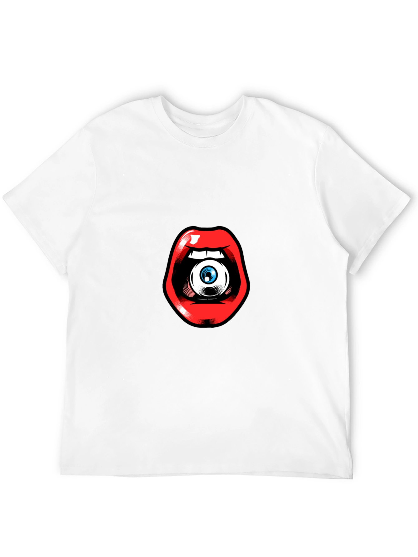 Black Eye in Mouth Graphic Tee - Unique Statement Shirt view 12