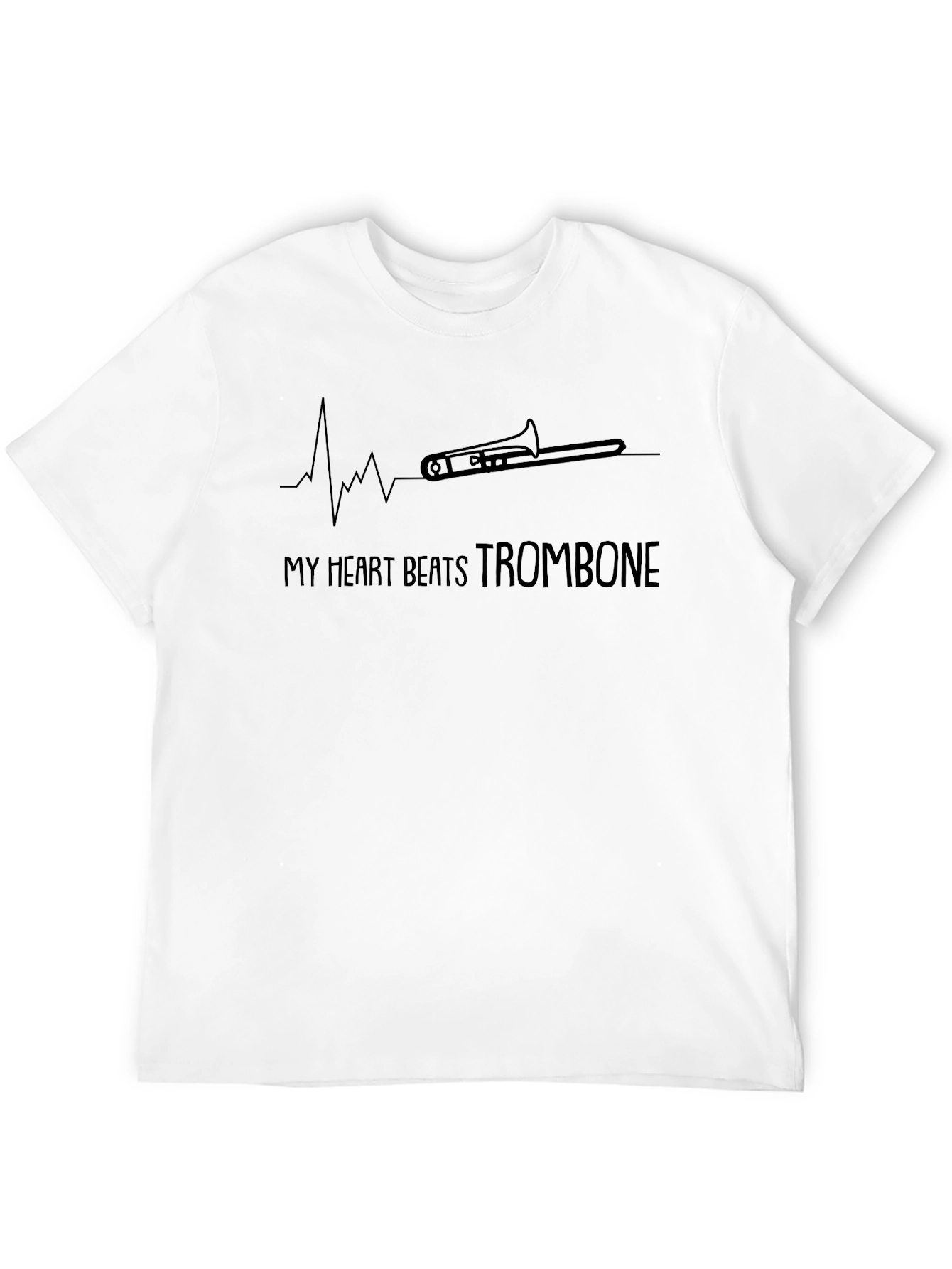 Black My Heart Beats Trombone - Musician's T-Shirt view 12