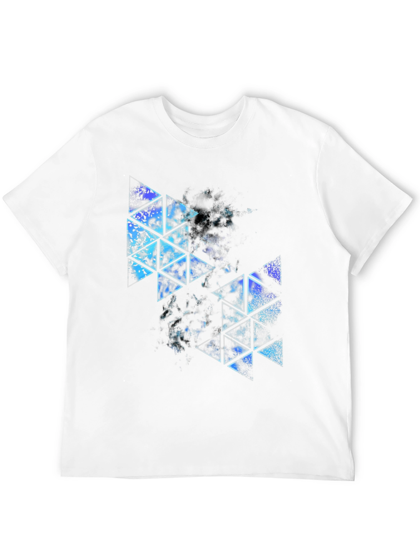 Black Geometric Triangle Print T-Shirt - Modern Style view 12