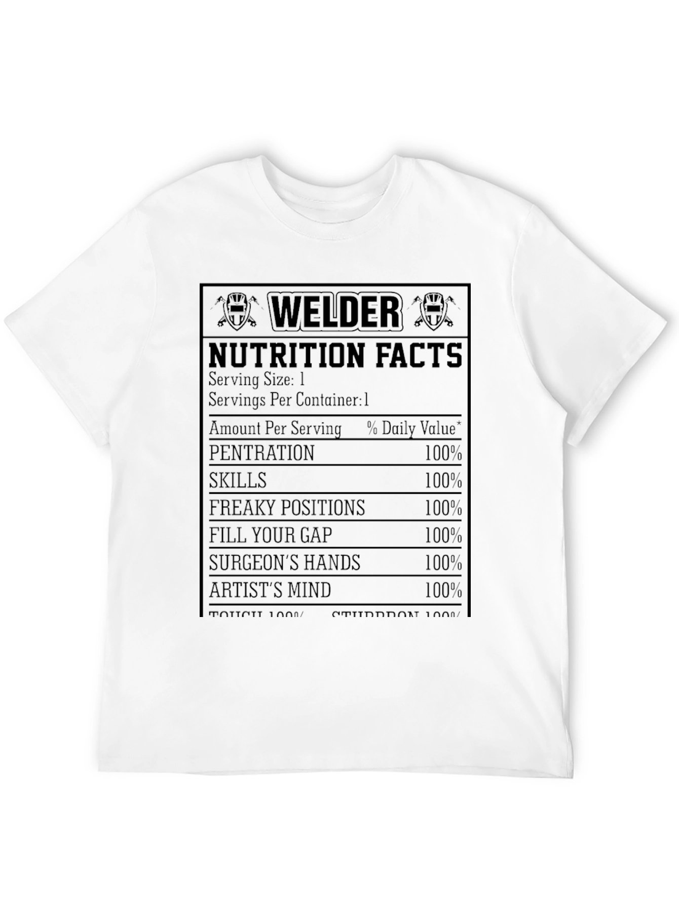 Black Welder Nutrition Facts T-Shirt - Funny Welder Gift view 12