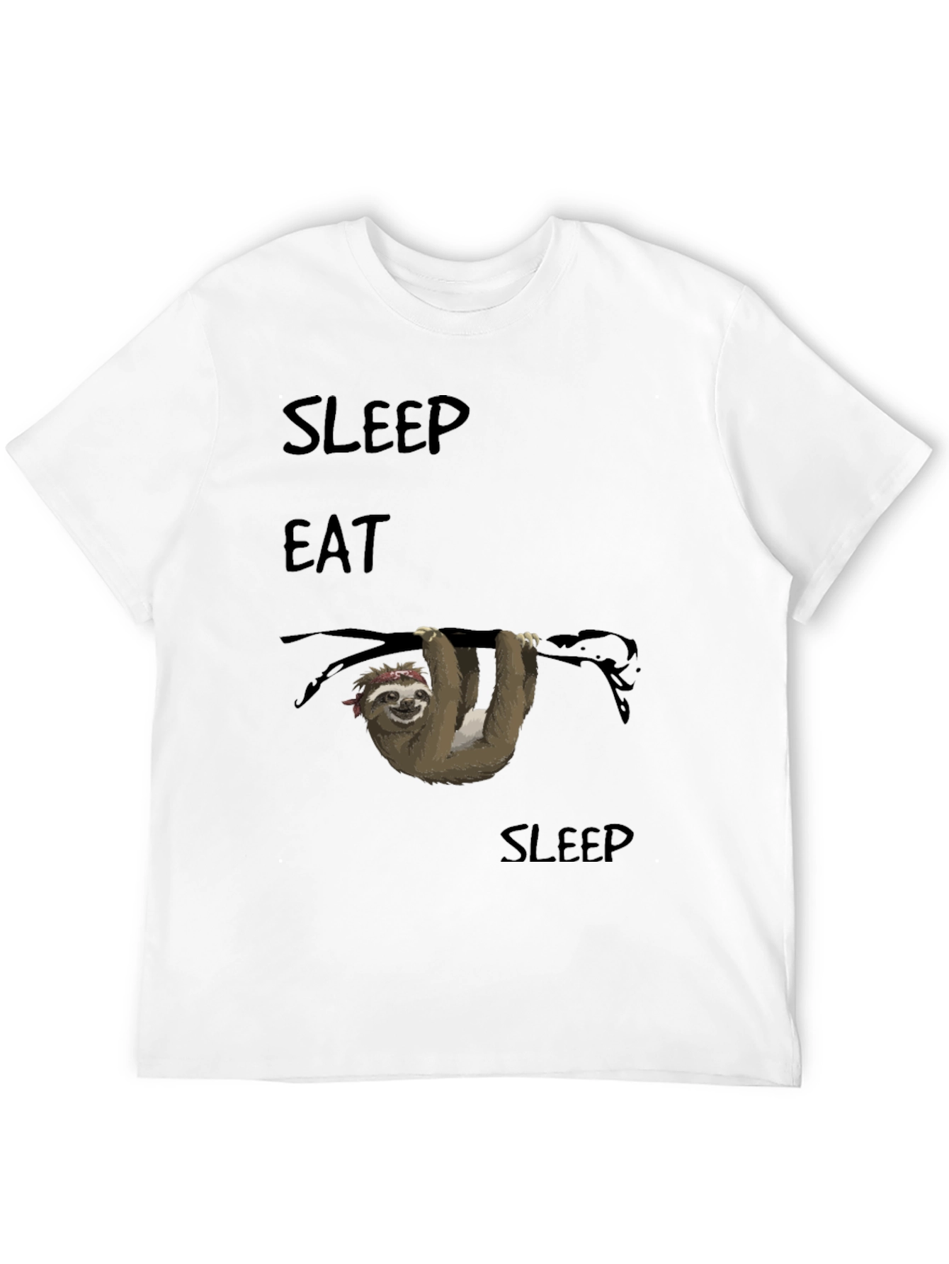 Black Sleep Eat Sloth T-Shirt - Relaxed Fit view 12
