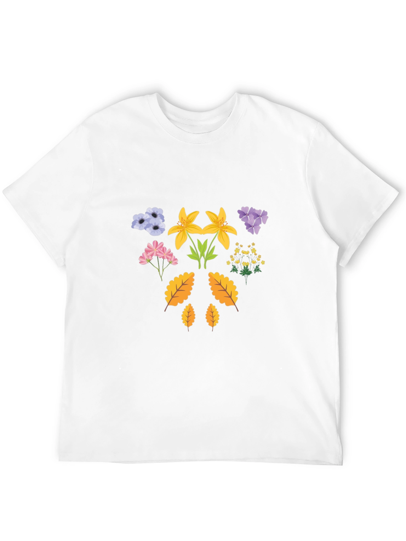 Black Floral Print T-Shirt - Botanical Design view 12