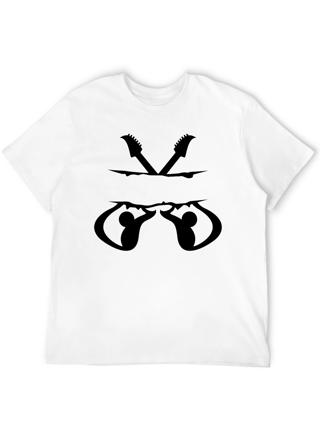 Black Unique Guitar Silhouette Black T-Shirt view 12