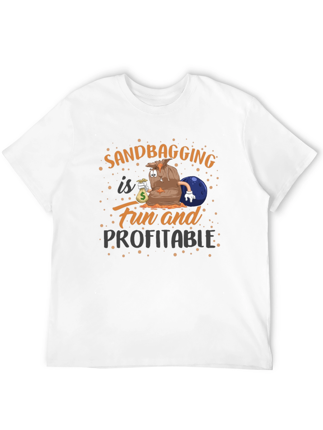 Black Sandbagging Fun & Profitable Black Graphic T-Shirt view 12