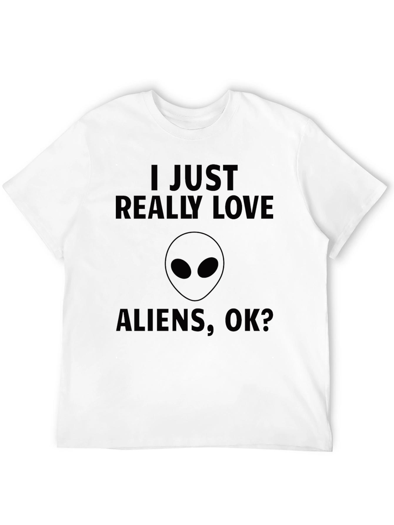 Black I Love Aliens T-Shirt, Funny Alien Graphic Tee view 12