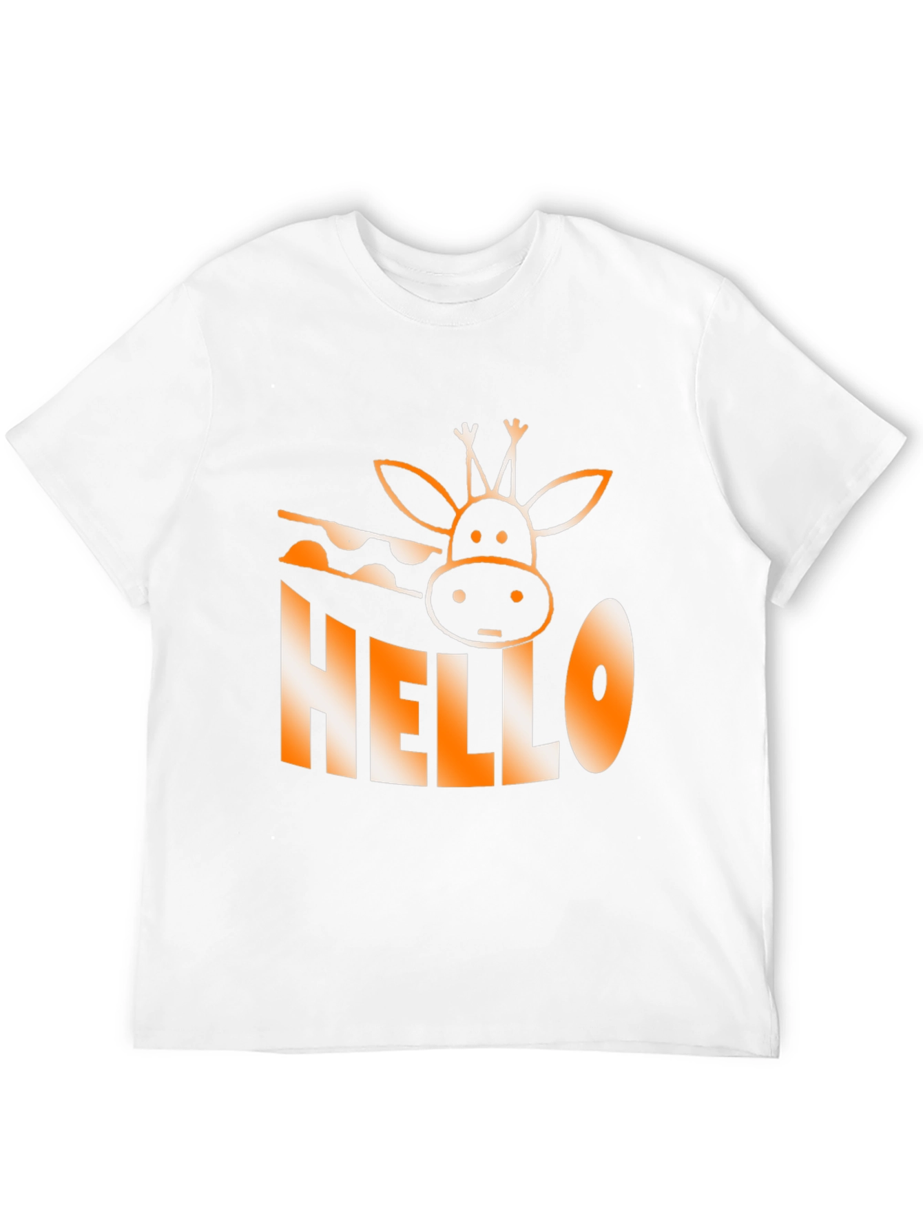Black Hello Giraffe Graphic Tee - Black Cotton T-Shirt view 12