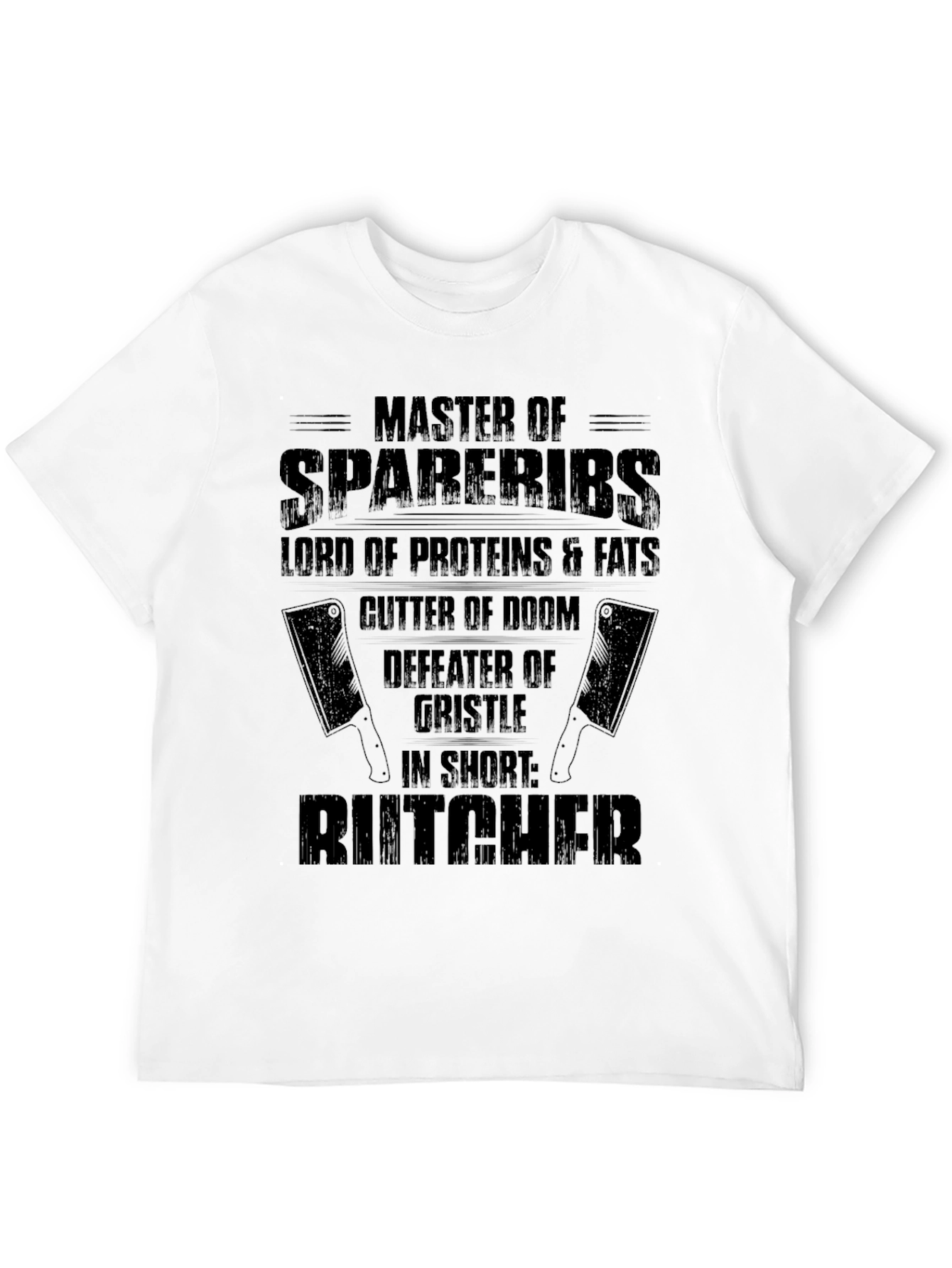 Black Master Butcher T-Shirt: Ribs, Proteins, and Gristle Slayer view 12