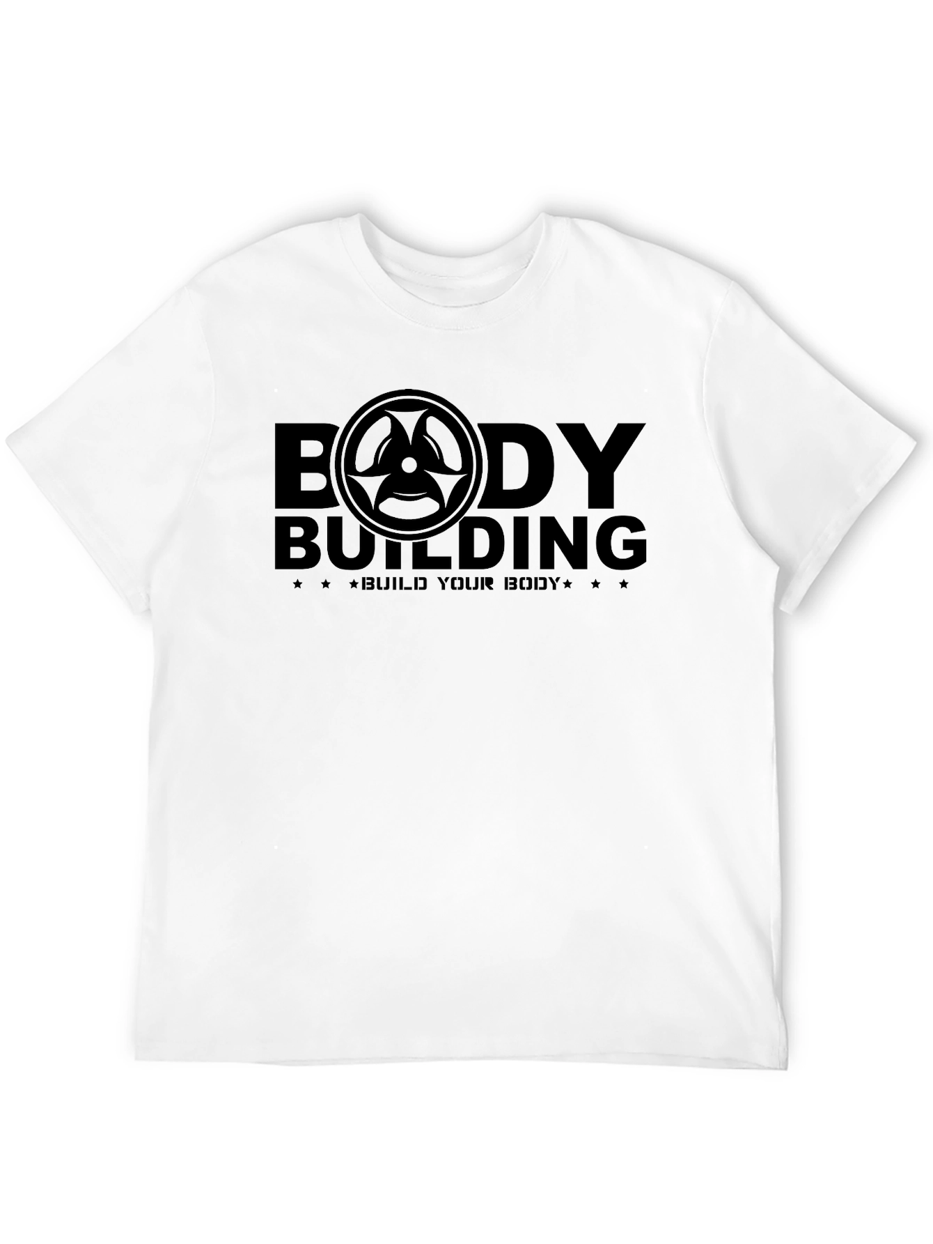 Black Bodybuilding Graphic Print Black T-Shirt view 12