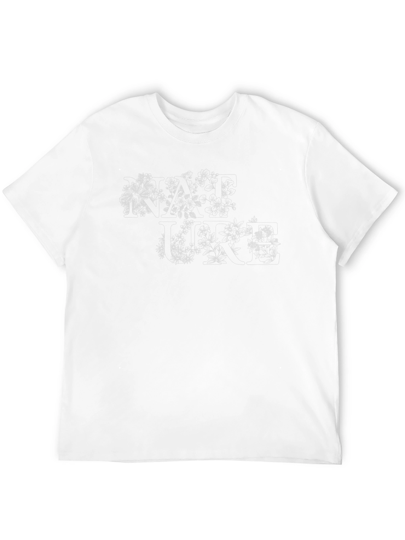 Black Men's Black Cotton T-Shirt with Floral Lettering view 12