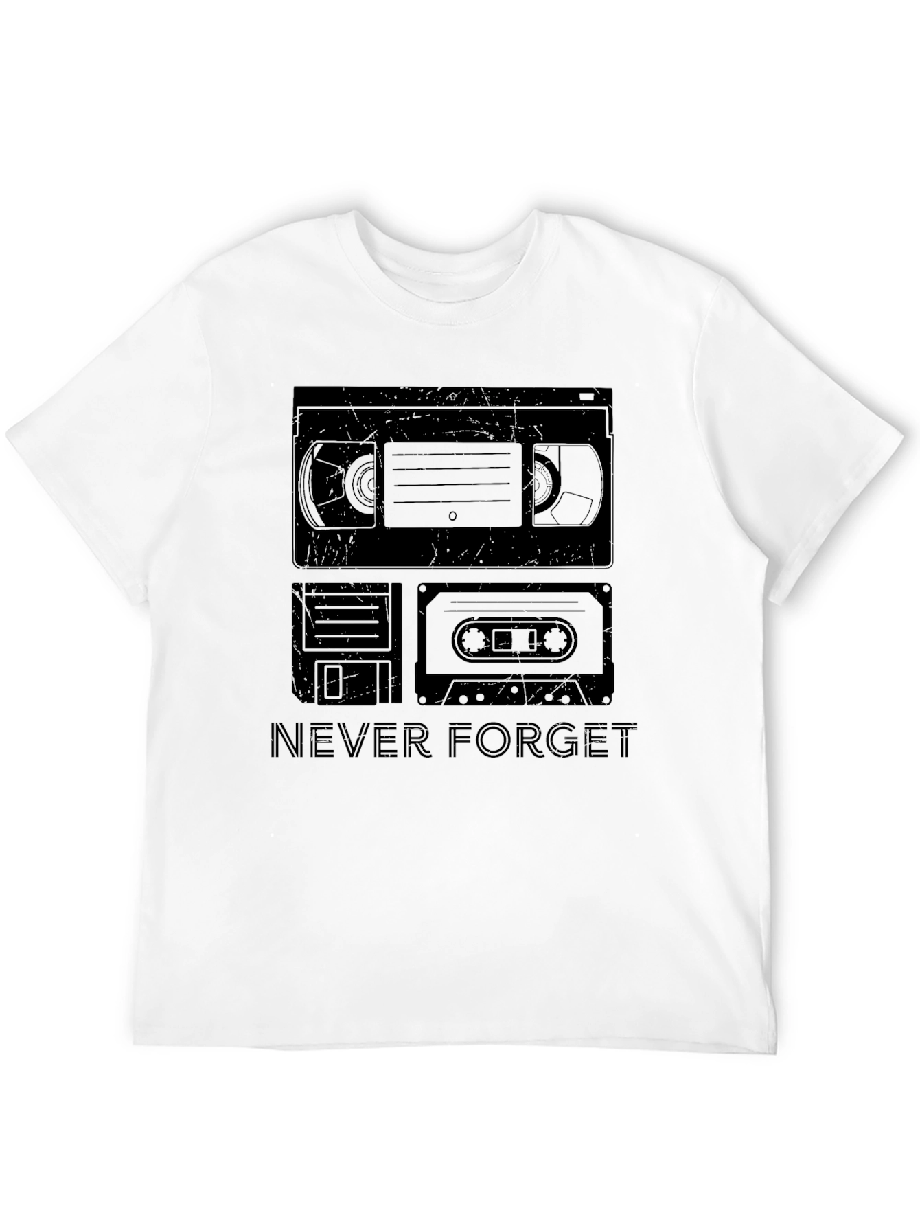 Black Never Forget Retro Media T-Shirt view 12