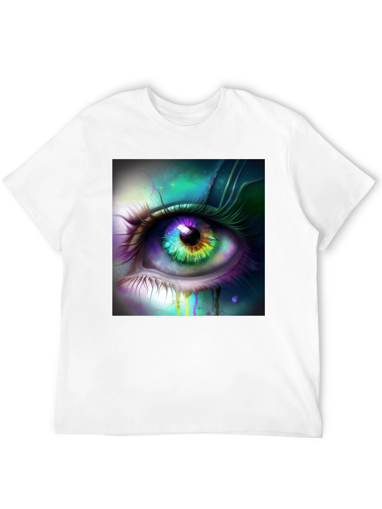 Black Mystic Eye Graphic Tee - Black Cotton Blend view 12