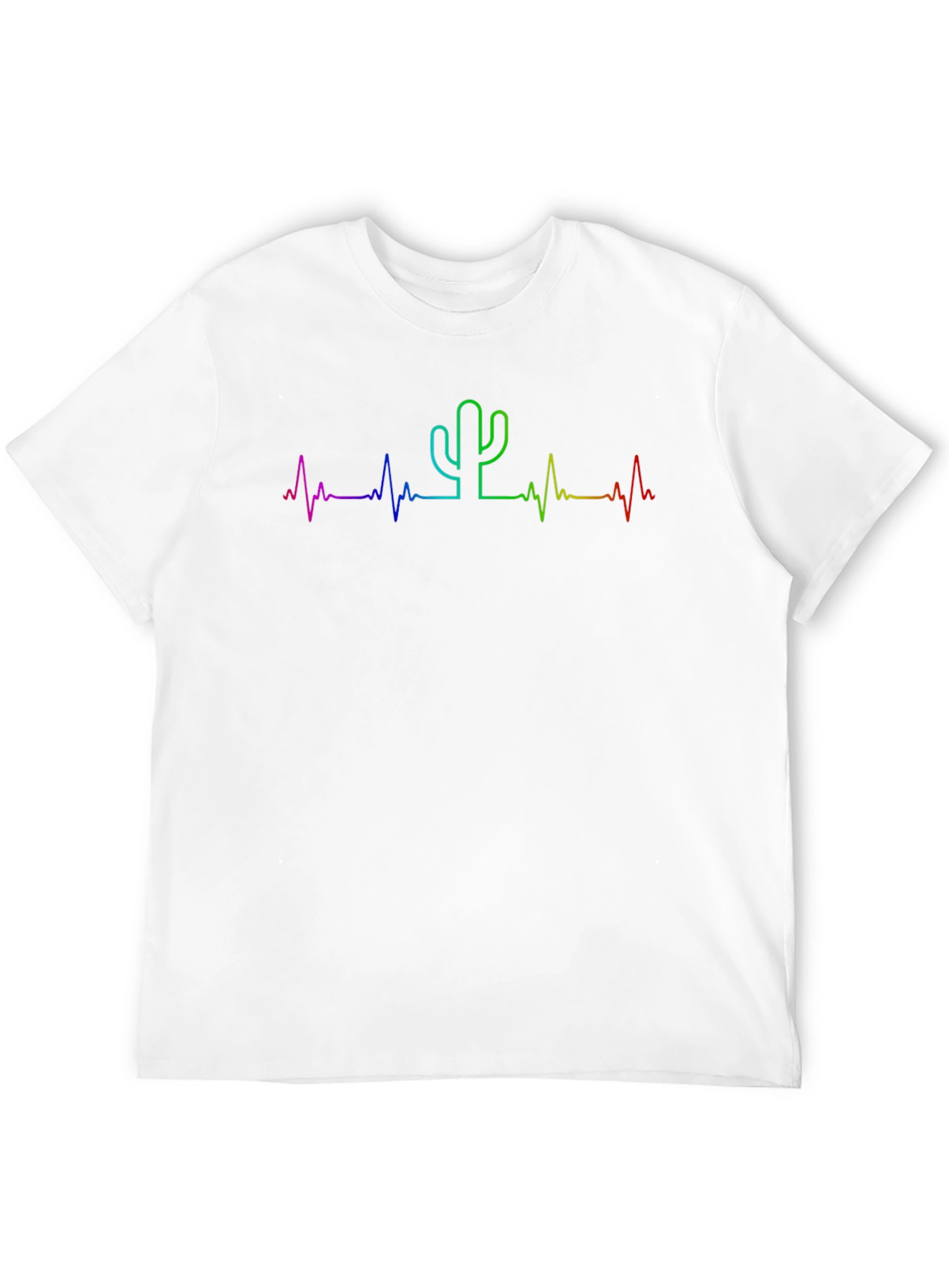 Black Rainbow Cactus Heartbeat Tee - Unisex view 12