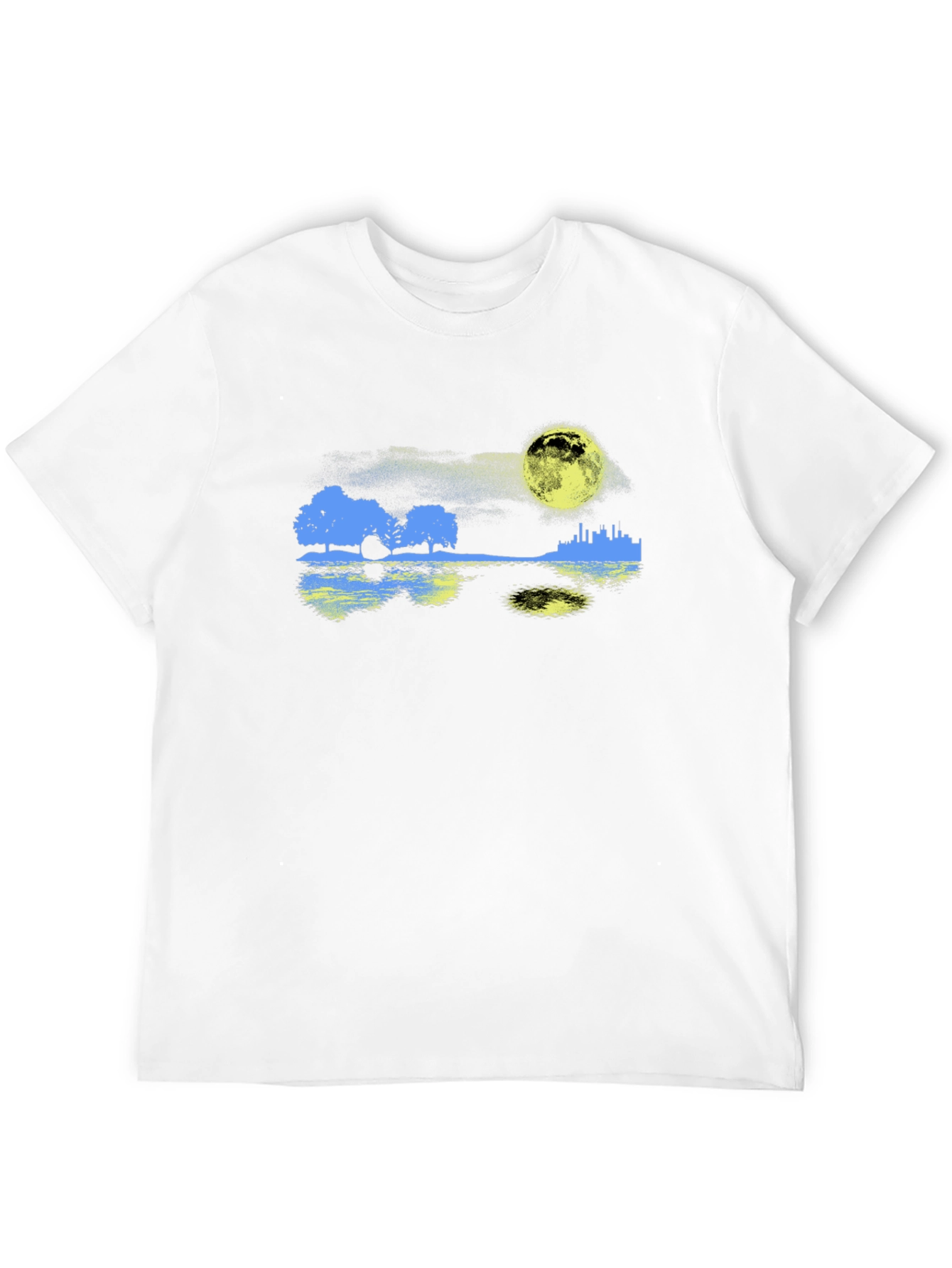 Black Moonlit Cityscape T-Shirt view 12