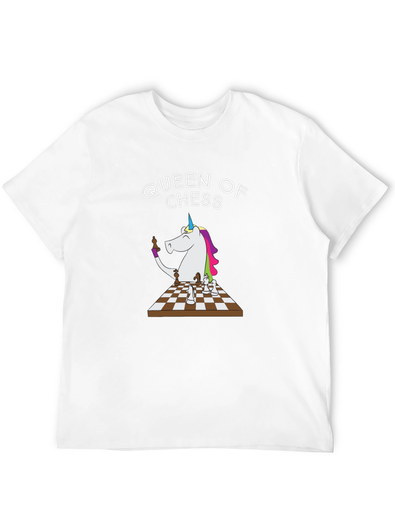 Black Queen of Chess Unicorn T-Shirt - Unique Graphic Tee view 12