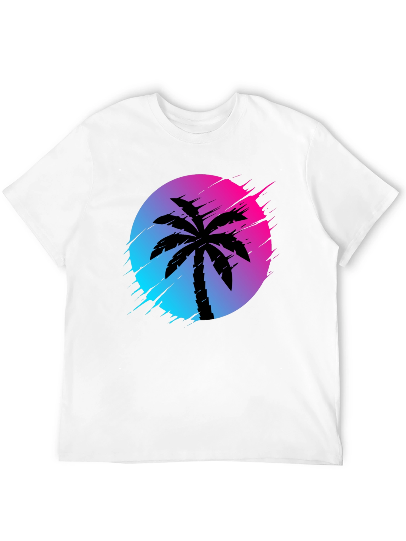 Black Retro Palm Tree Graphic Tee - Black view 12