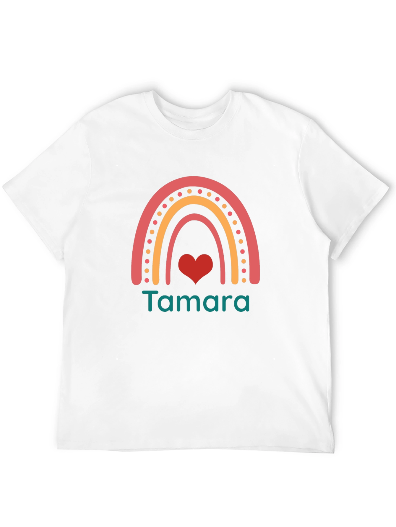 Black Personalized Rainbow Heart Tamara T-Shirt view 12