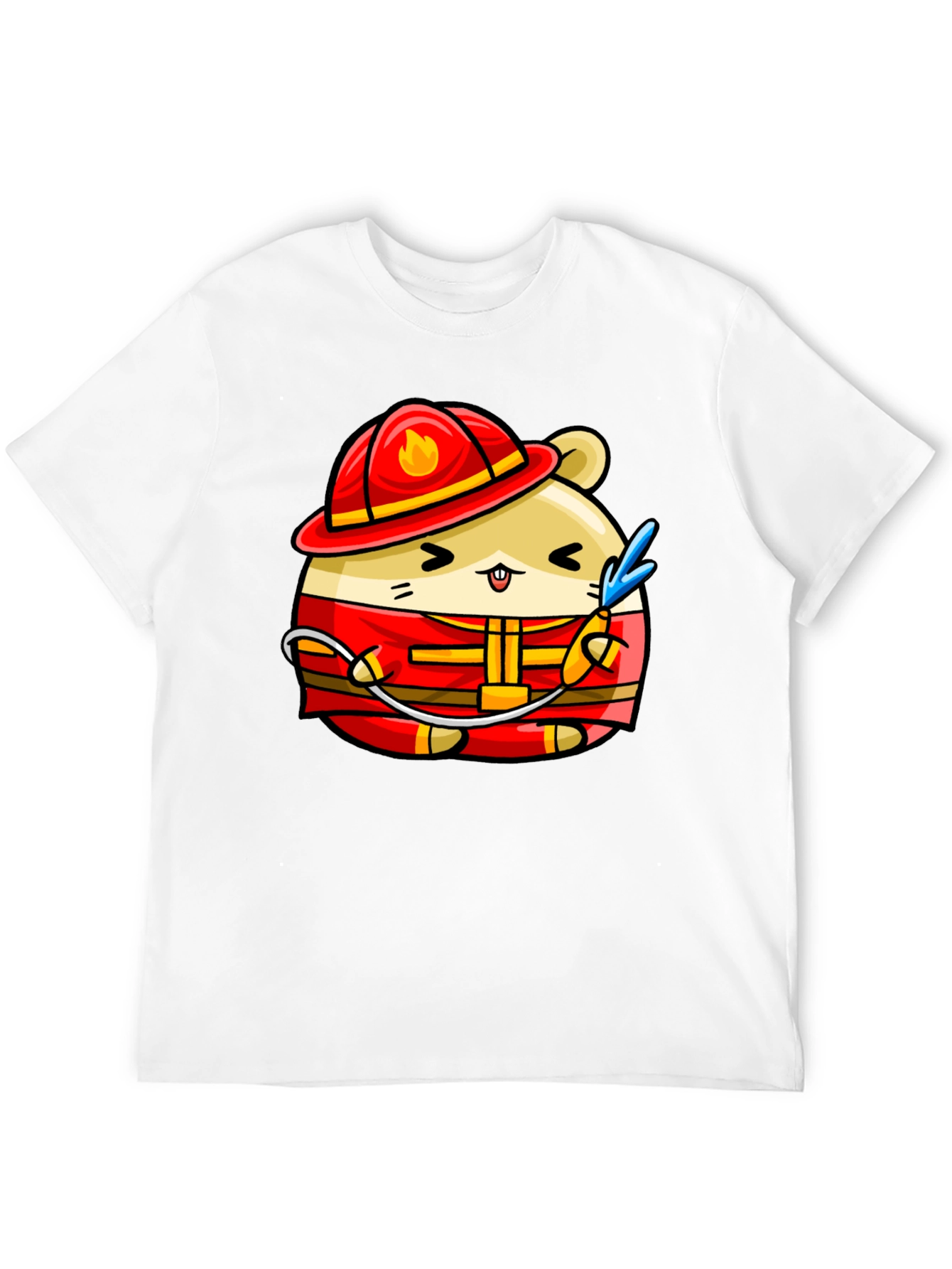 Black Firefighter Hamster Graphic Tee - Black view 12