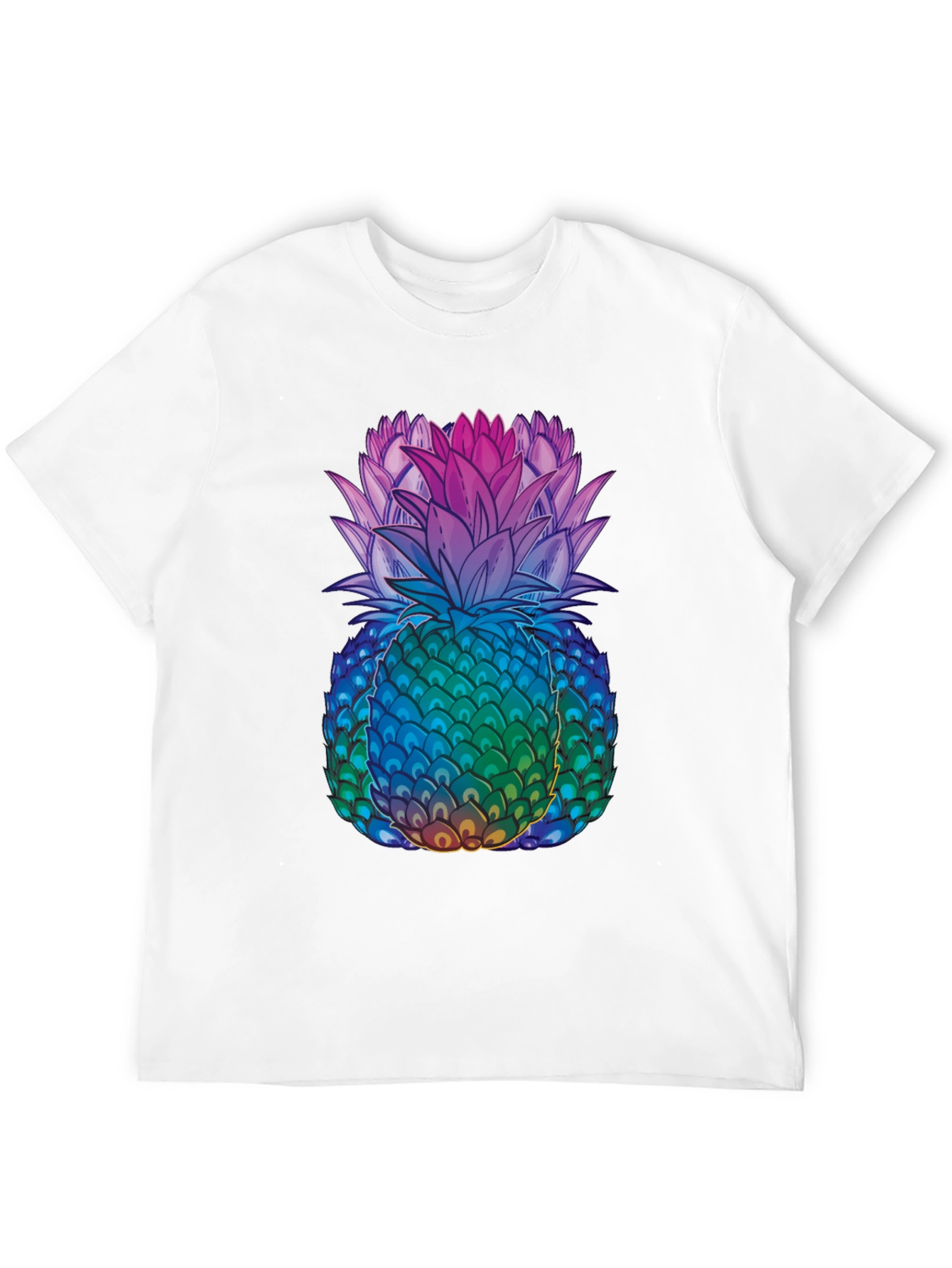 Black Rainbow Pineapple Graphic Tee - Unique Design view 12
