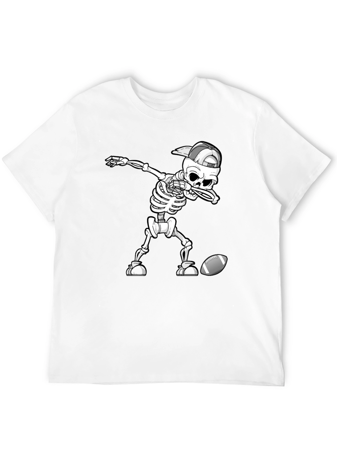 Black Skeleton Dabbing Football Tee view 12