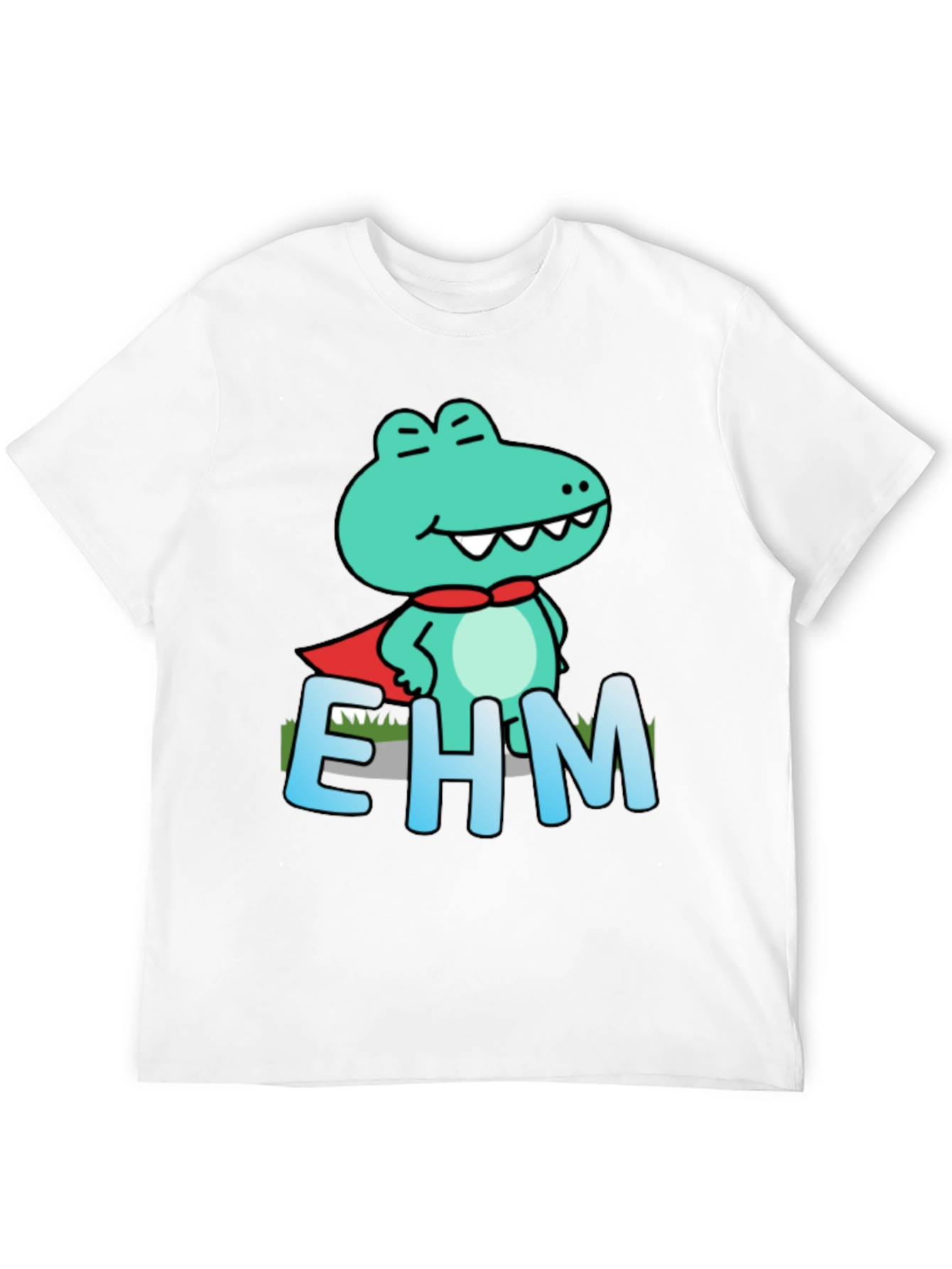 Black Funny Cartoon Crocodile EHM T-Shirt view 12